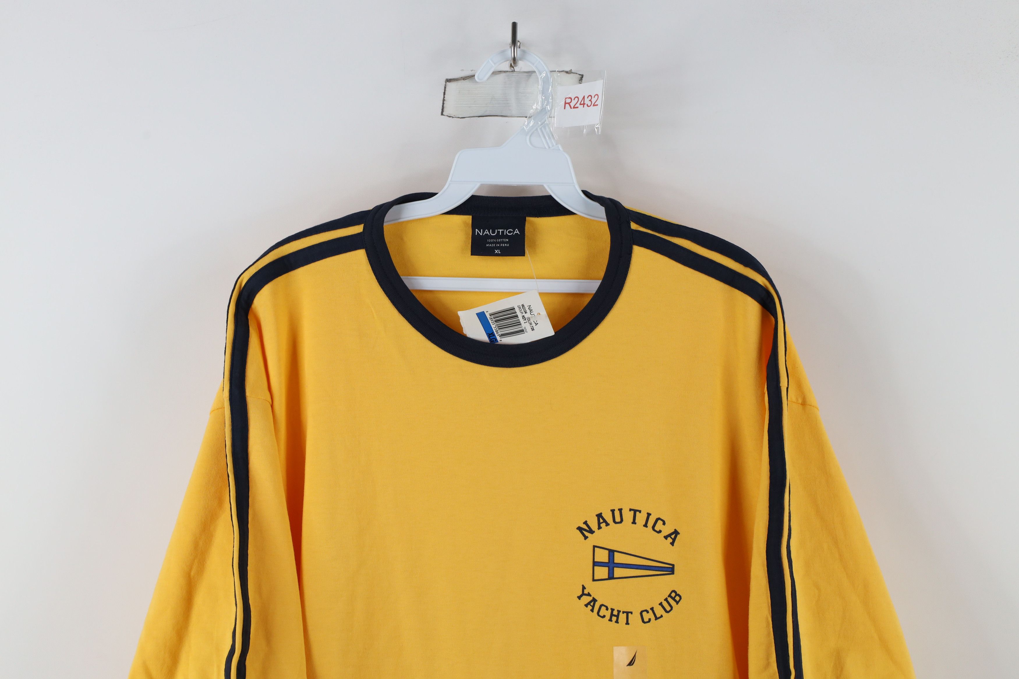 Nautica × Vintage Deadstock Vintage 90s Nautica Club Ringer T-Shirt Yellow Size US XL / EU 56 / 4 - 2 Thumbnail