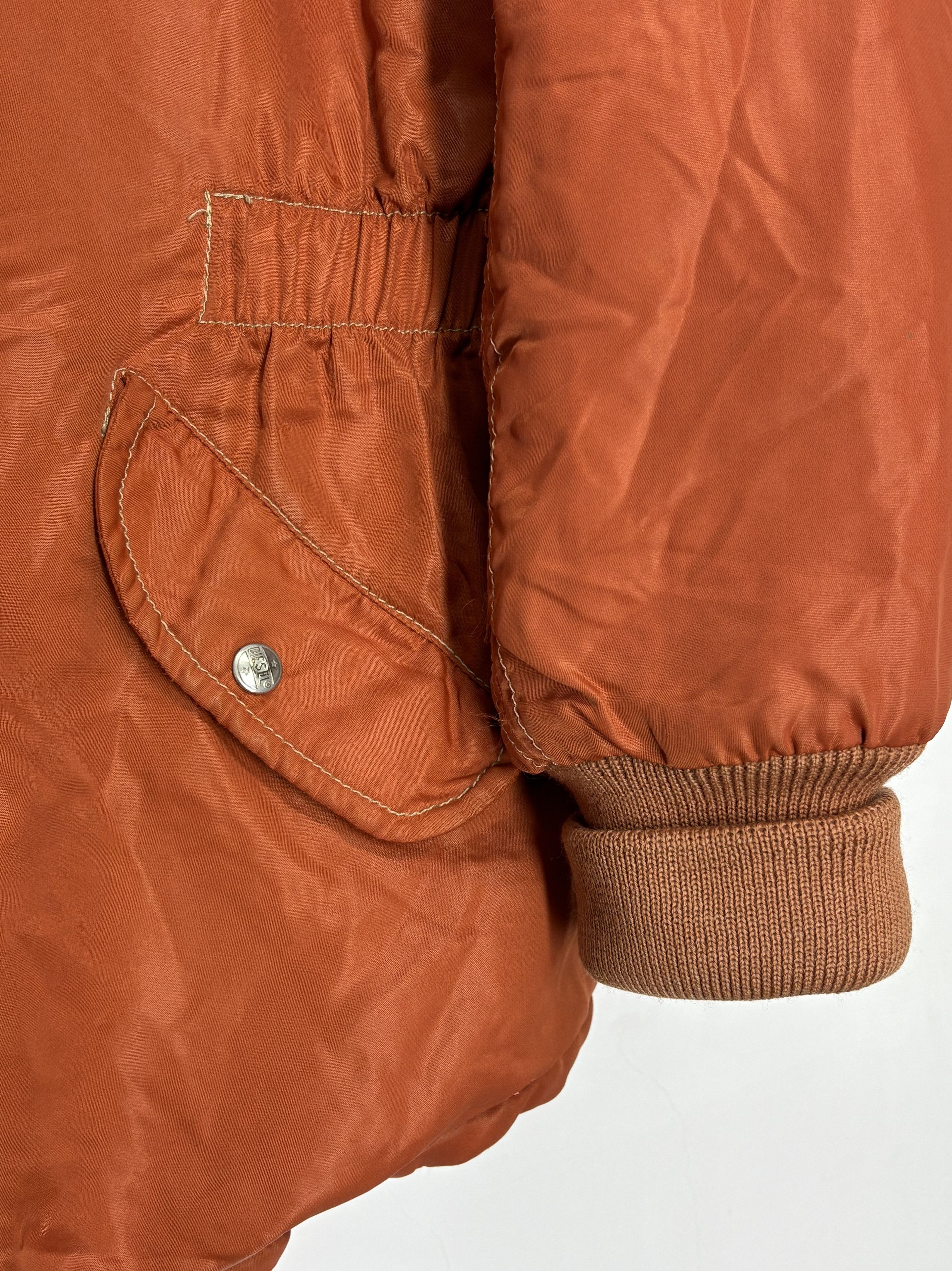 Diesel Diesel 80s Vintage Rare Orange Nylon Bomber Jacket Size US L / EU 52-54 / 3 - 7 Thumbnail