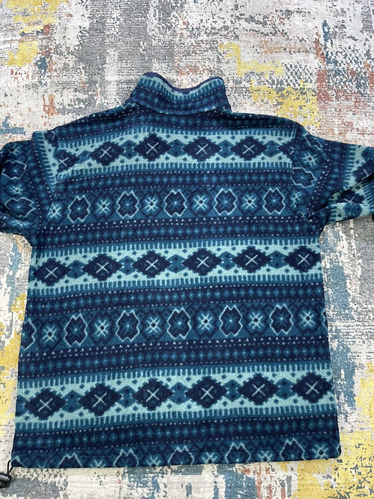 L.L. Bean Vtg LL Bean Aztec Tribe Fleece Snap Up Pullover Jumper Size US S / EU 44-46 / 1 - 5 Thumbnail