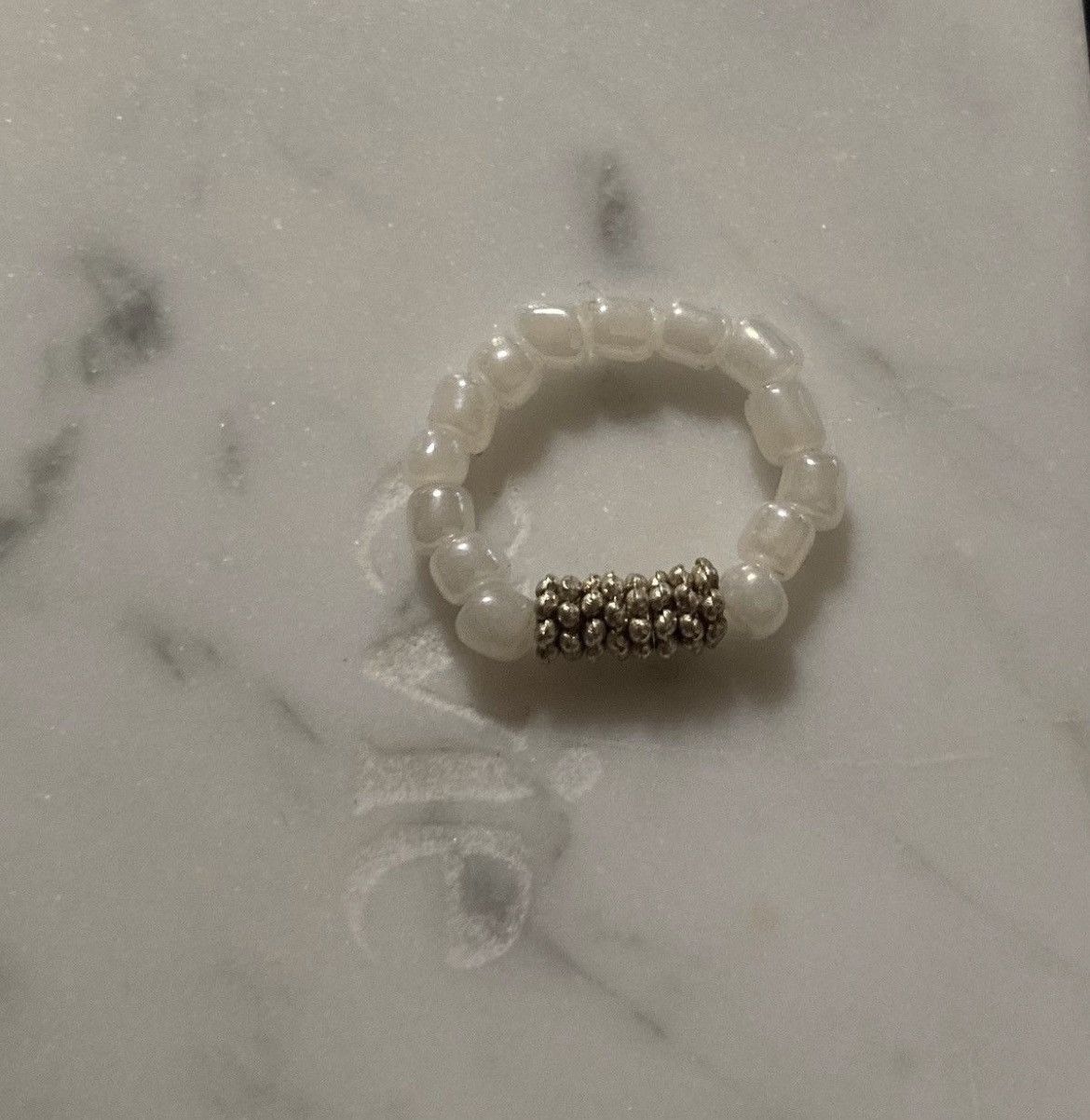 Other SALE White beaded fidget ring Size ONE SIZE - 1 Thumbnail