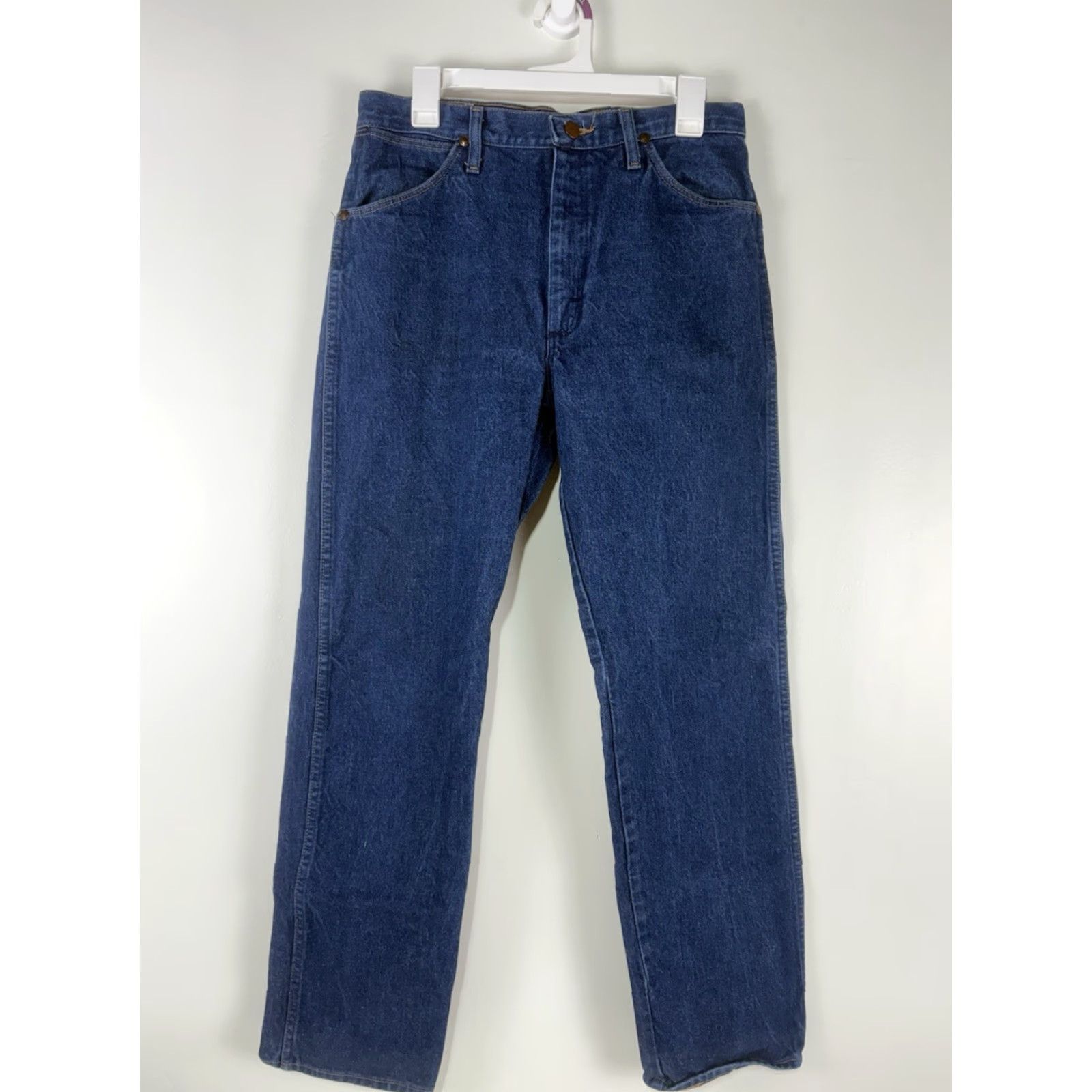 Wrangler VINTAGE Wrangler Men’s Jeans 34x32 Blue Dark Wash Straight Fit 5-Pocket USA Size US 34 / EU 50 - 2 Thumbnail