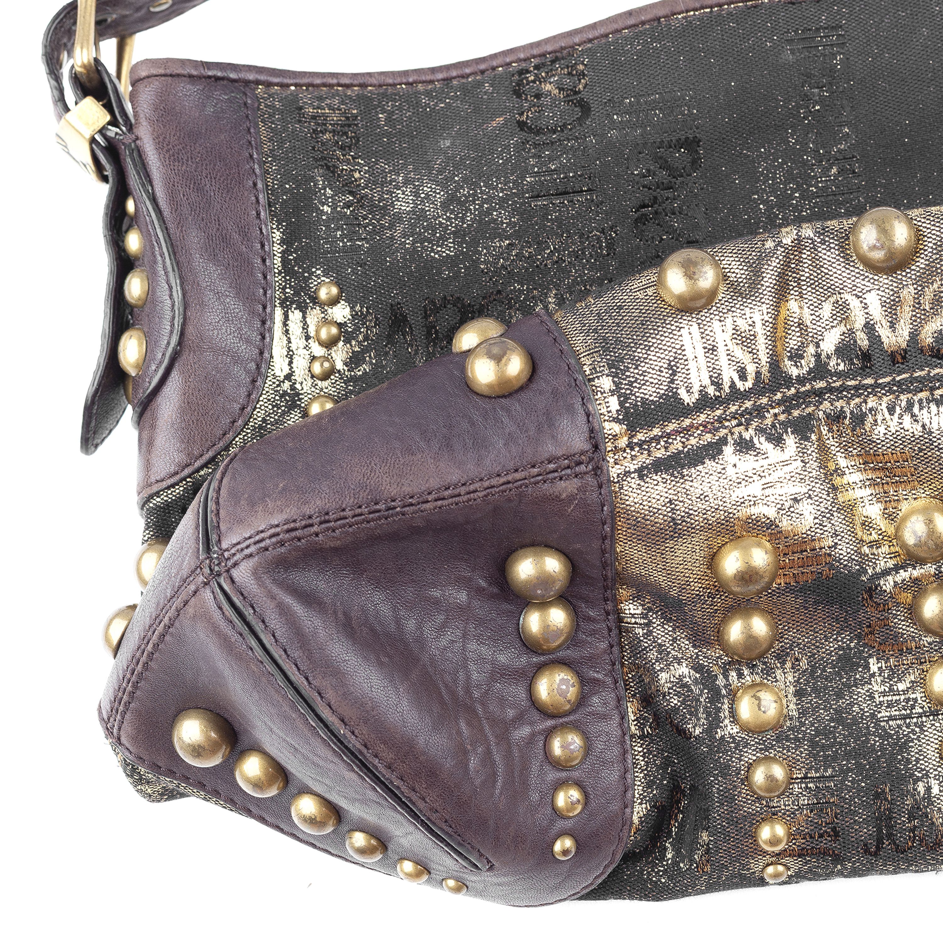 Just Cavalli Just Cavalli Vintage Monogram Black/Gold Shoulder Bag Size ONE SIZE - 7 Thumbnail