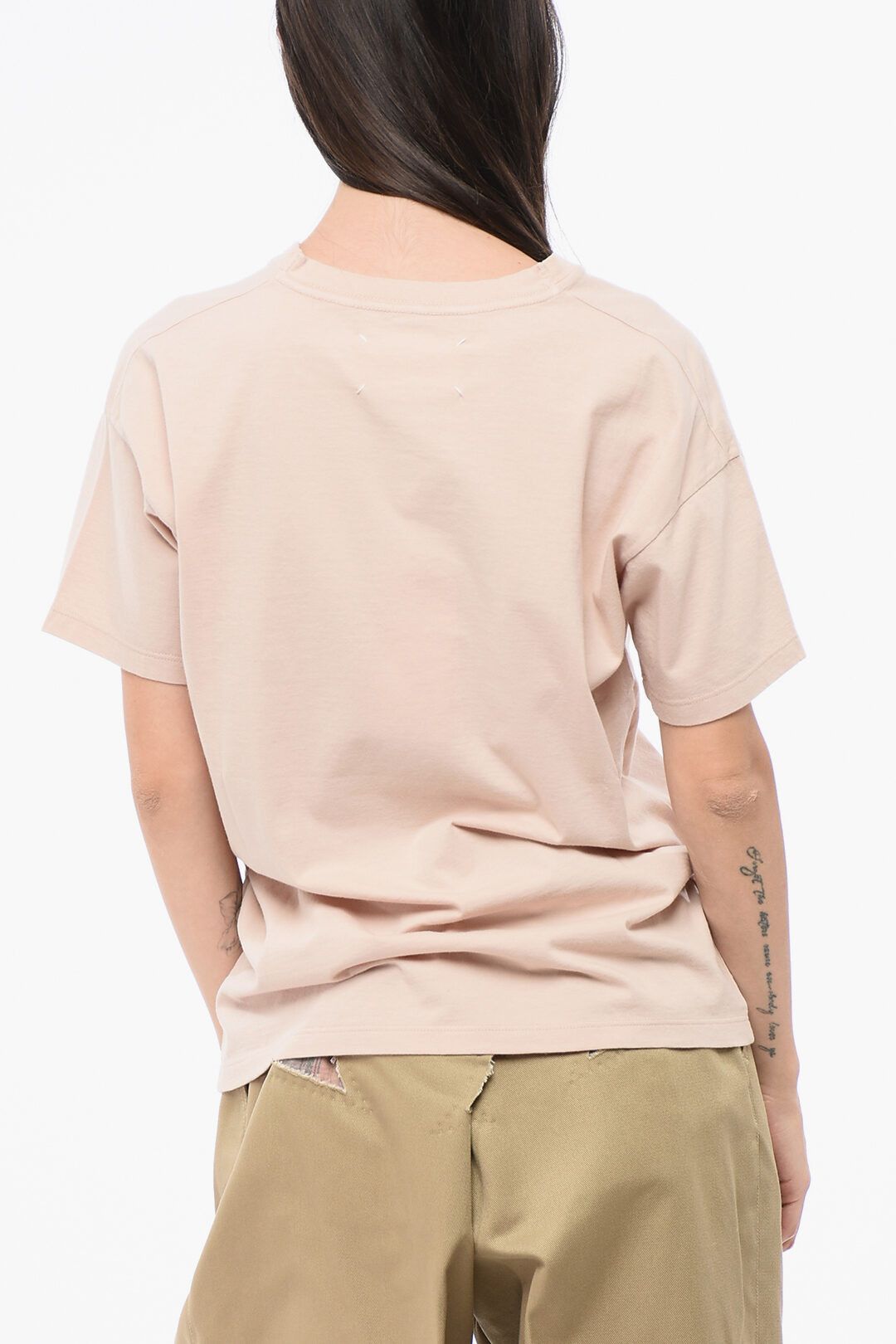 Maison Margiela og1mm0825 Cotton Crewneck T-Shirt in Light Pink Size S / US 4 / IT 40 - 2 Thumbnail
