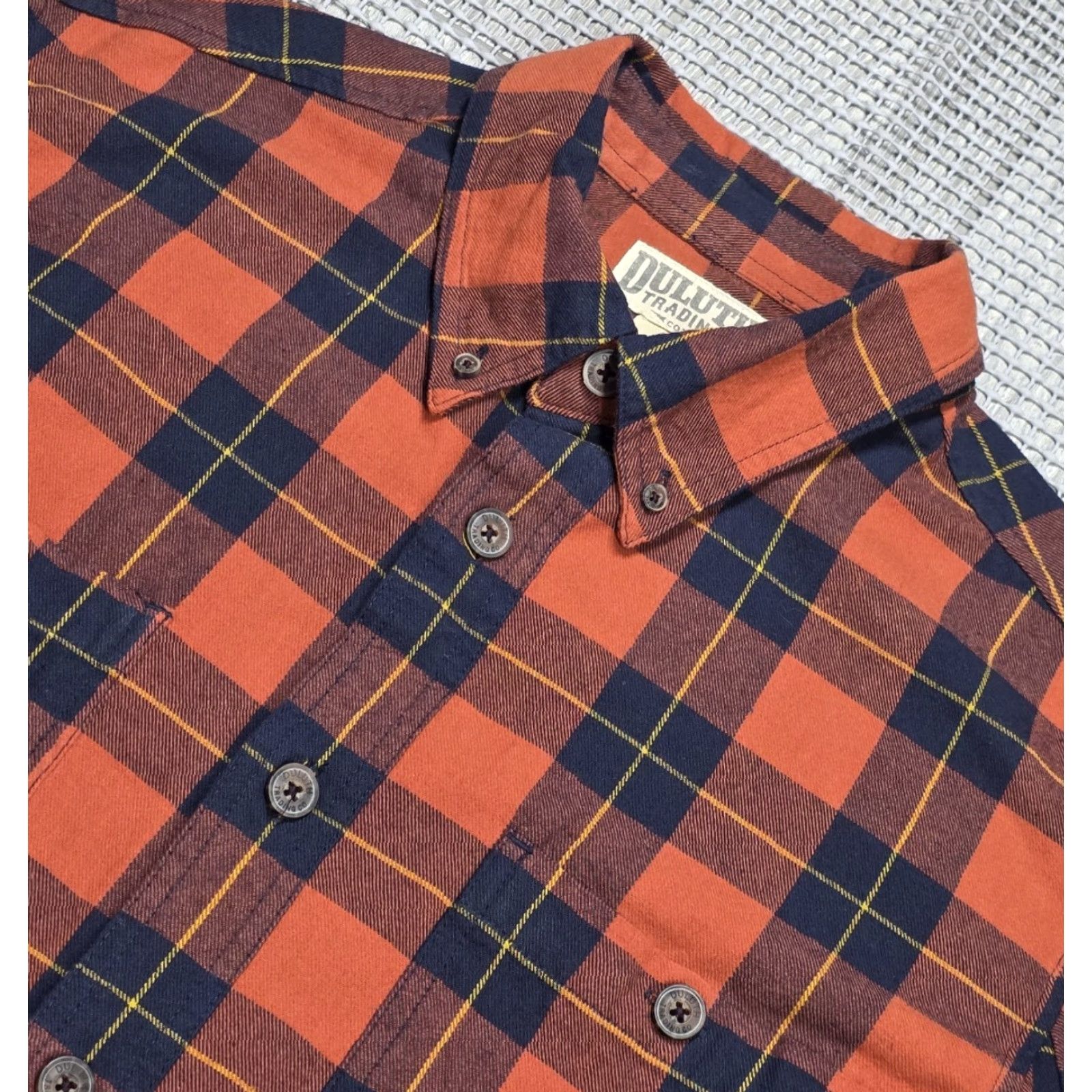 Vintage Duluth Shirt Mens L Orange Blue Buffalo Plaid Button-Up Long Sleeve Cotton Flannel Outdoor Classic Workwear Hunting Size US L / EU 52-54 / 3 - 4 Thumbnail