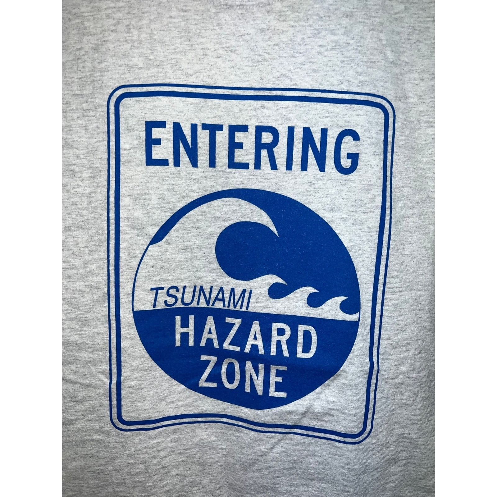 Gildan Vintage Tsunami Shirt Entering Hazard Zone Gray Tee Large Size US L / EU 52-54 / 3 - 2 Thumbnail
