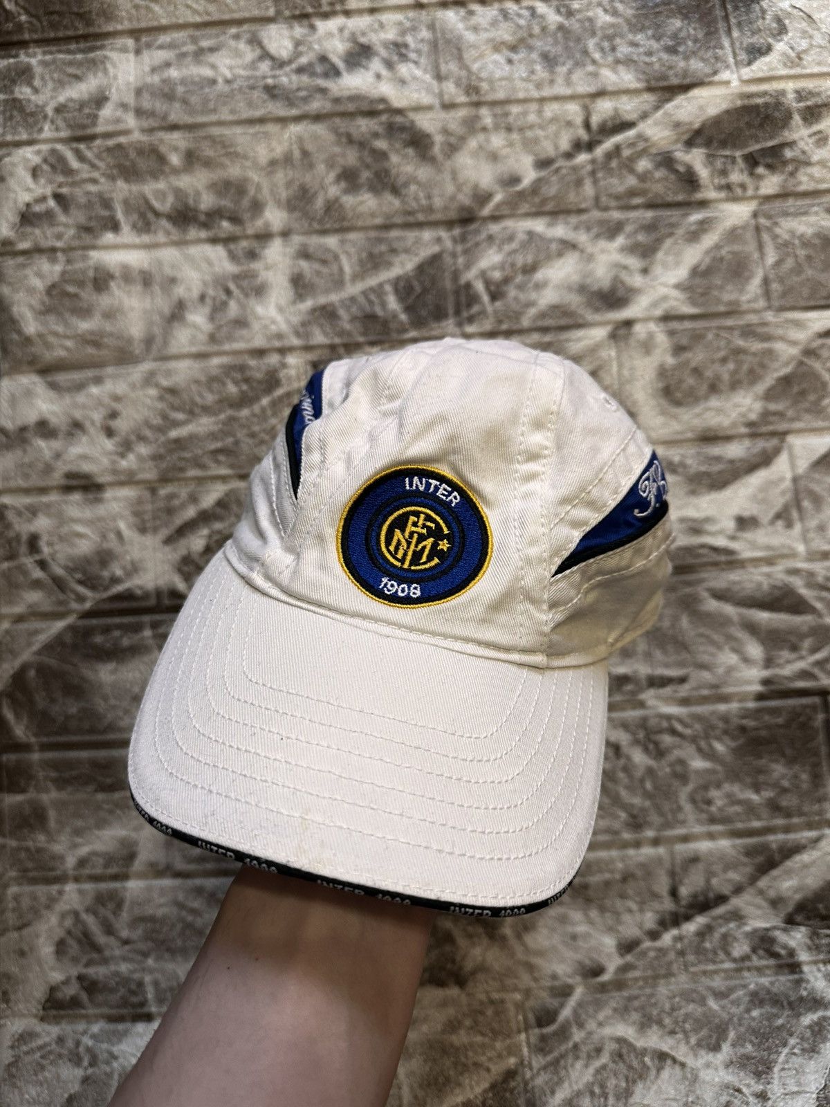 Vntg Inter Milan 6-Panel Dad Hat - Faded & Distressed 🔥