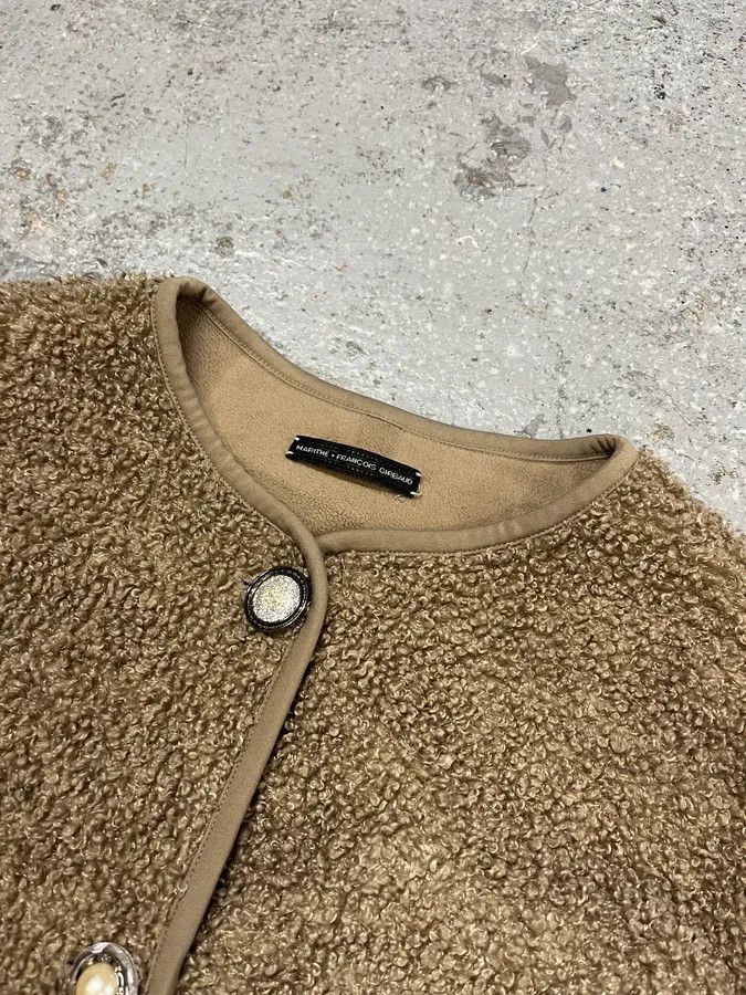 Marithe + Francois Girbaud × Vintage Marithé + François Girbaud Camel Fleece Cardigan Size S / US 4 / IT 40 - 4 Thumbnail