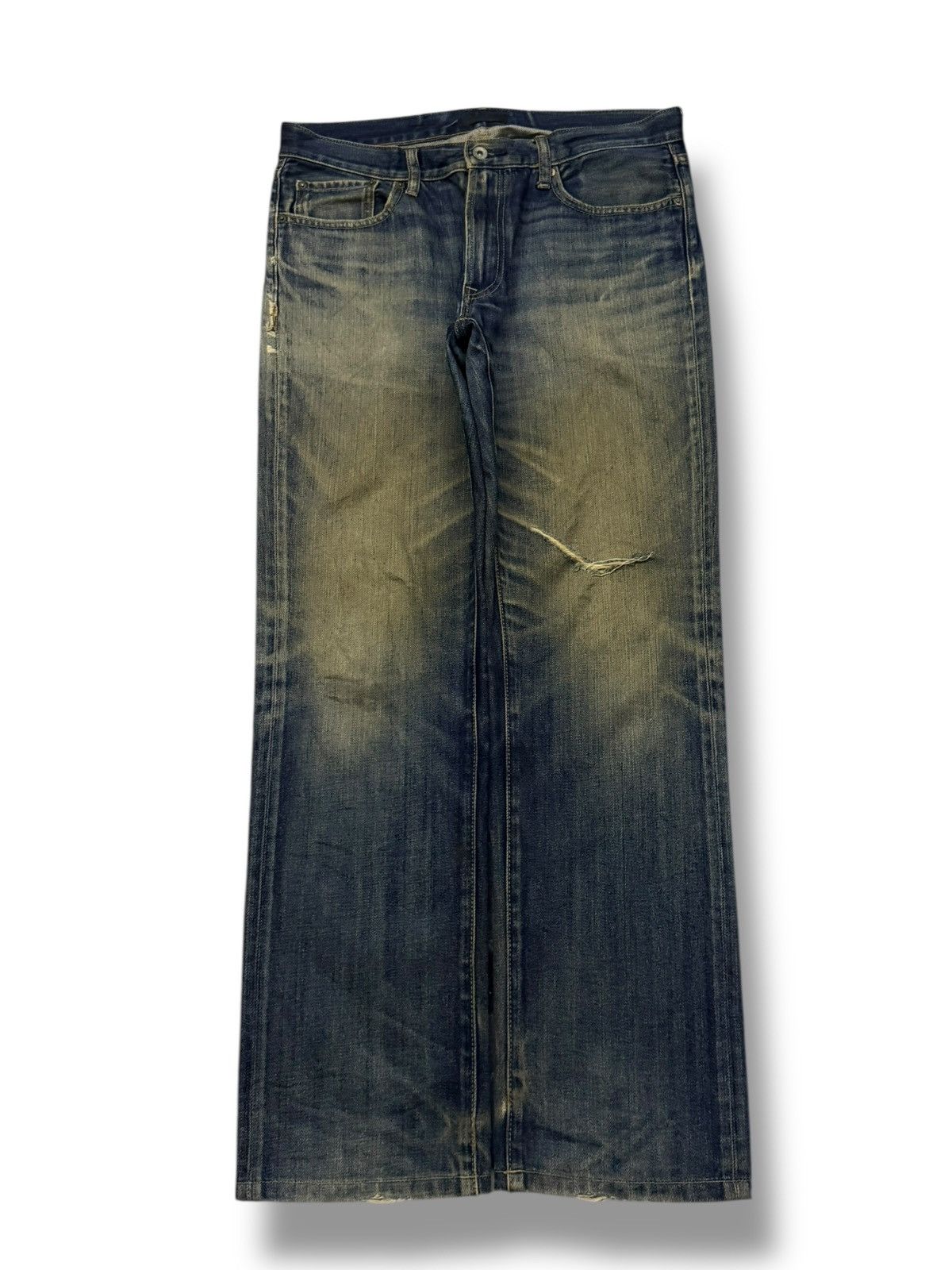 Uniqlo Vintage Uniqlo Japanese Denim Jeans | Vintage Faded Mud Wash Size US 35 - 2 Thumbnail