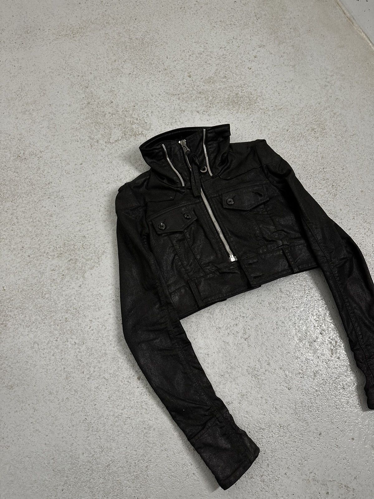 Diesel Vintage 00s Diesel Raw Denim Wide High Neck Jacket Size S / US 4 / IT 40 - 3 Thumbnail