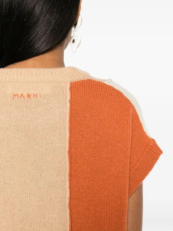 Marni o1w1db11125 Colour-Block Cashmere Sweater in Multicolor Size L / US 10 / IT 46 - 4 Thumbnail
