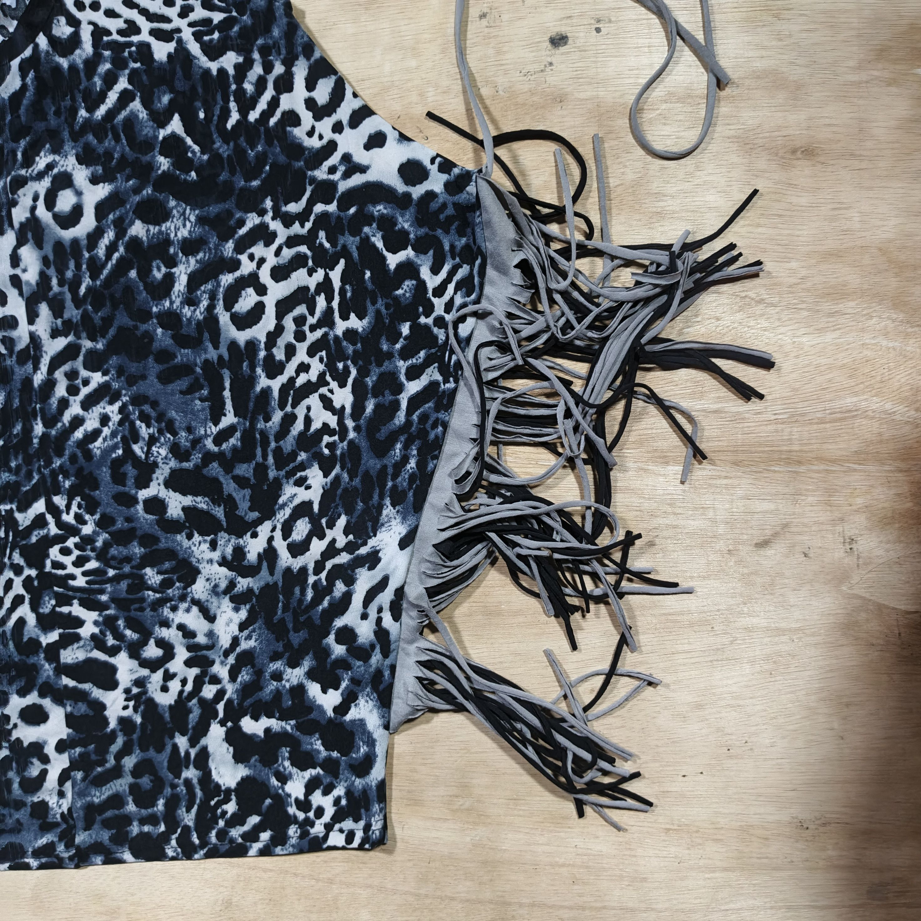 Other Cherie 00's Leopard Print Fringe Tank Top Size L / US 10 / IT 46 - 4 Thumbnail