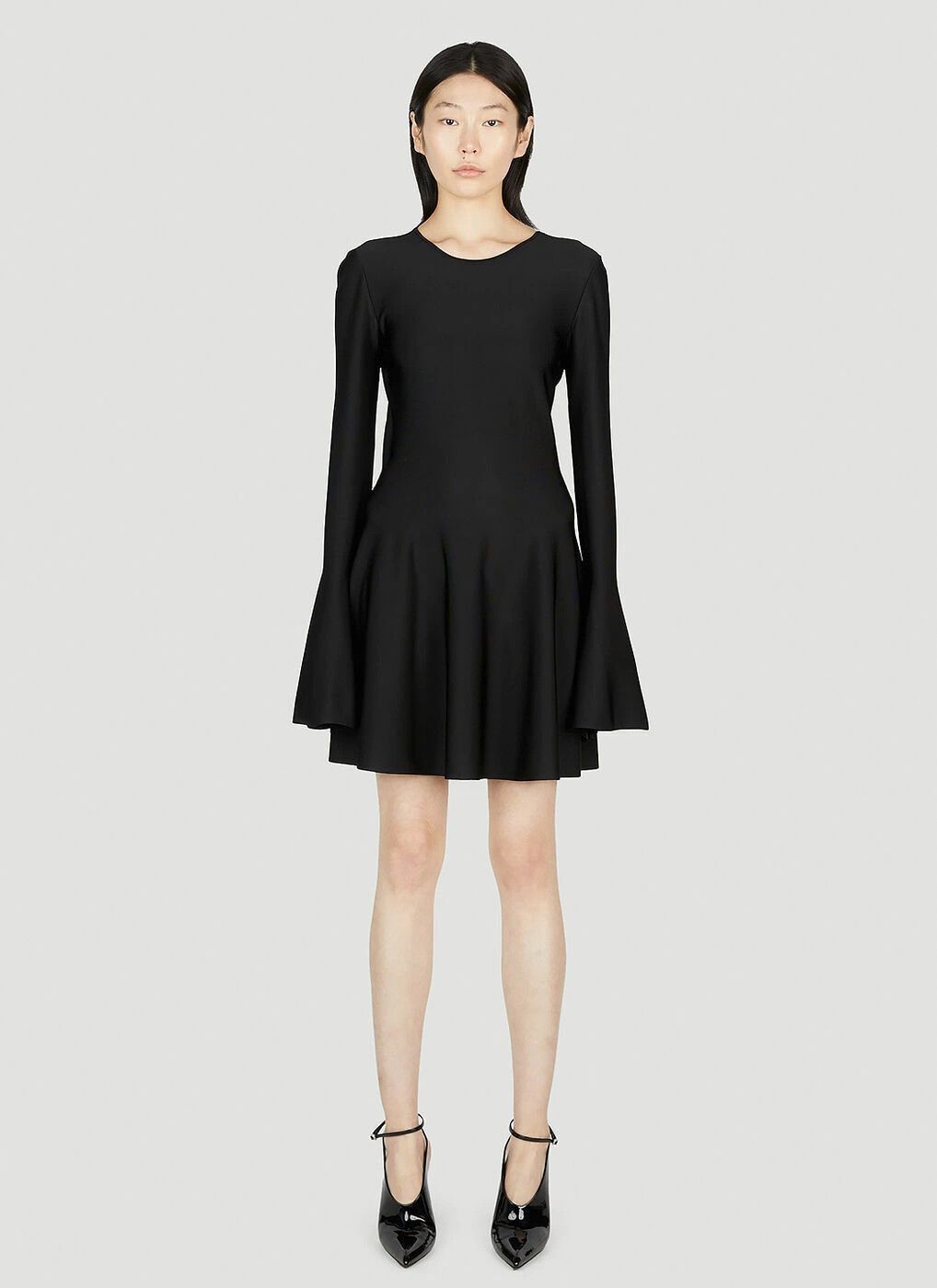 Saint Laurent Paris o1s1wg110425 732897 Skater Dress in Black Size S / US 4 / IT 40 - 3 Thumbnail