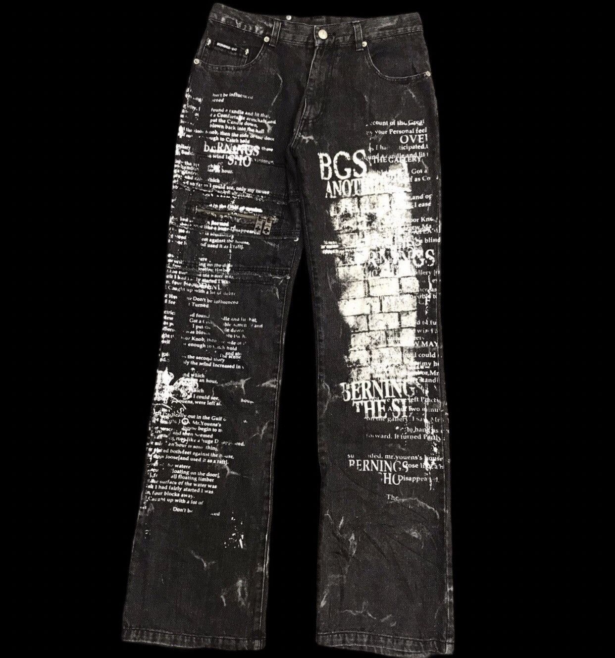 パンツ BERNINGS-SHO full print flared denim BERNINGS-SHO full print flared denim