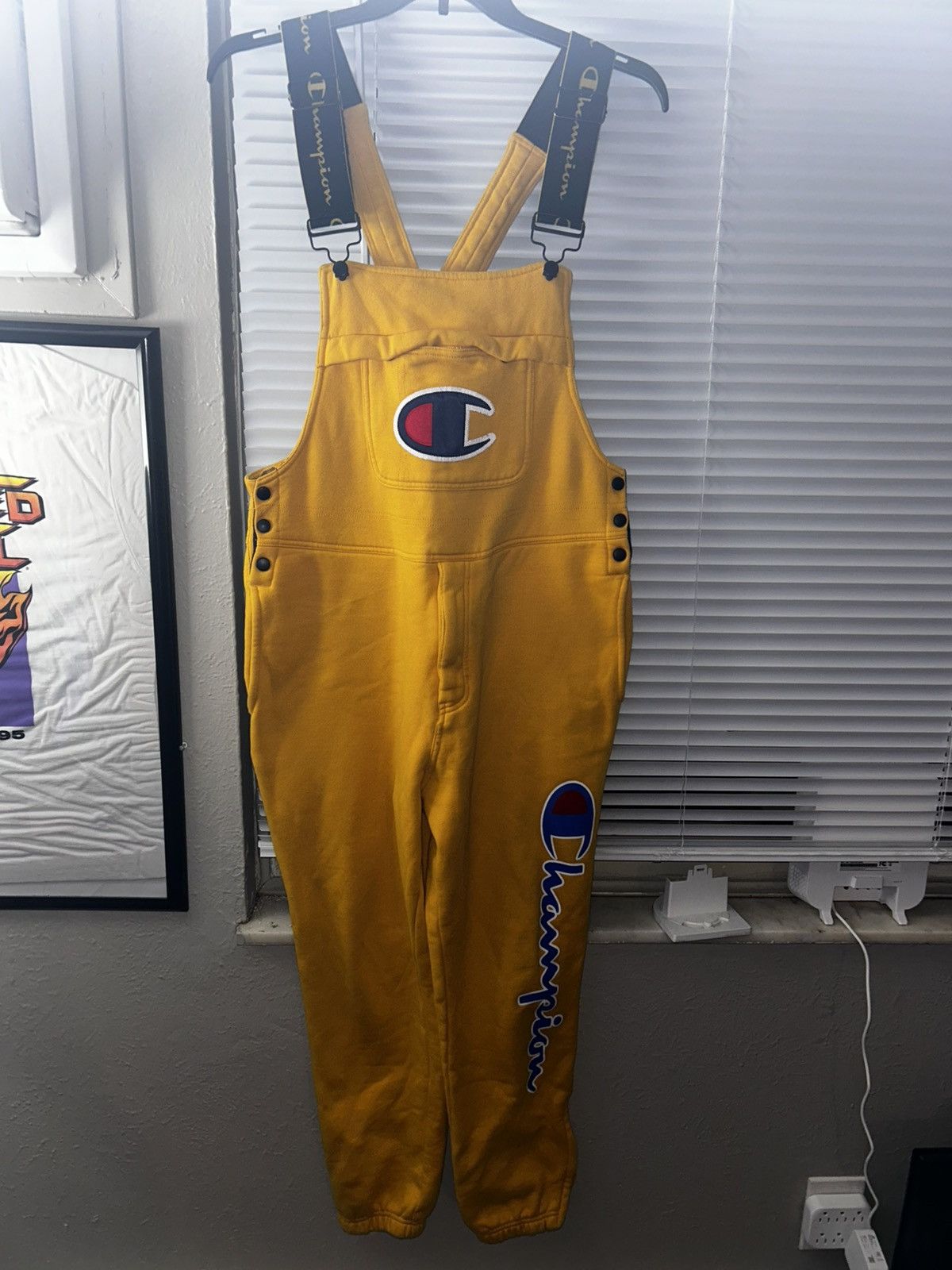 Champion Champion Men’s Fleece Overalls Yellow Jogger Size US 34 / EU 50 - 1 Thumbnail