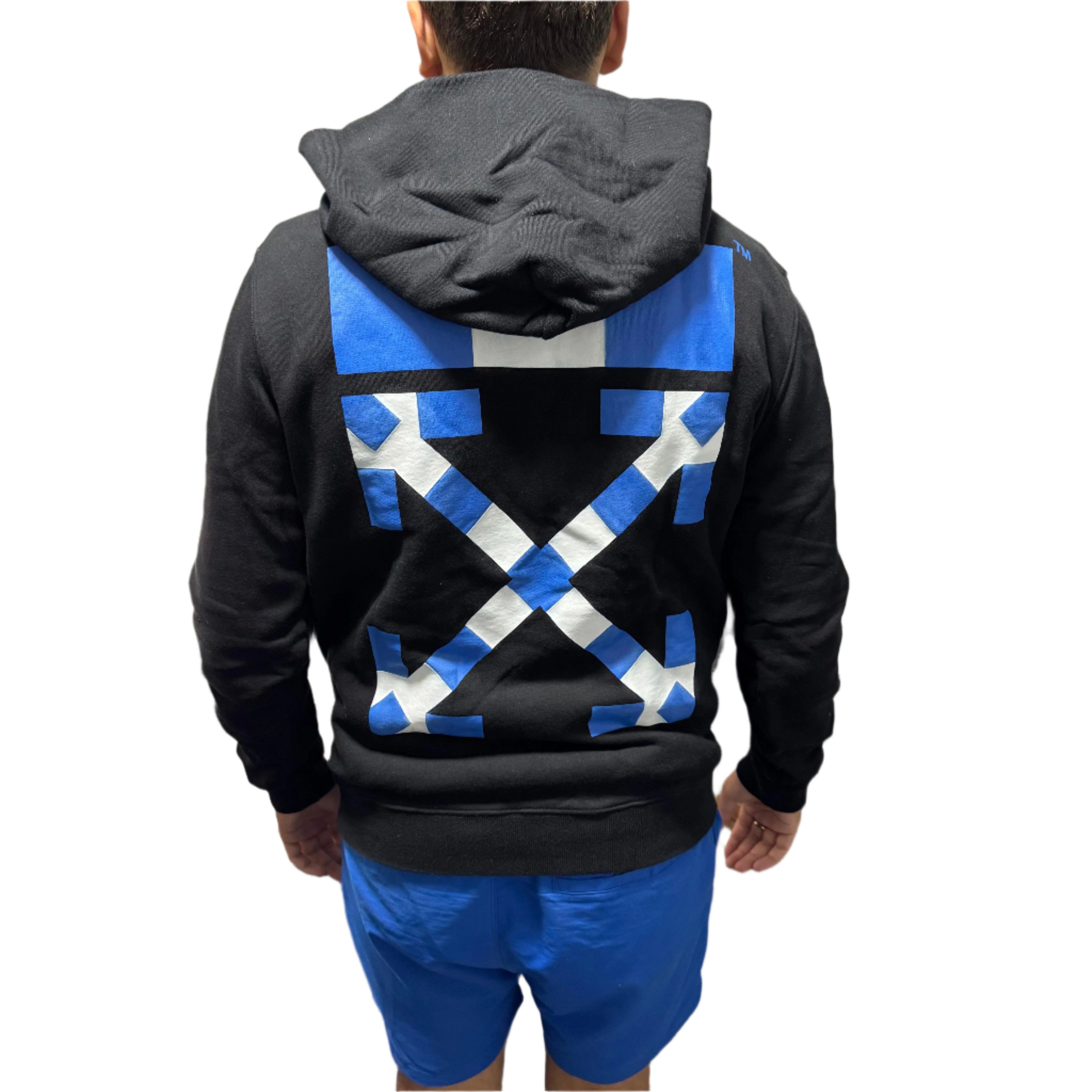 Off-White Black and Blue Checkered Arrows Logo Hoodie Size US XS / EU 42 / 0 - 2 Thumbnail