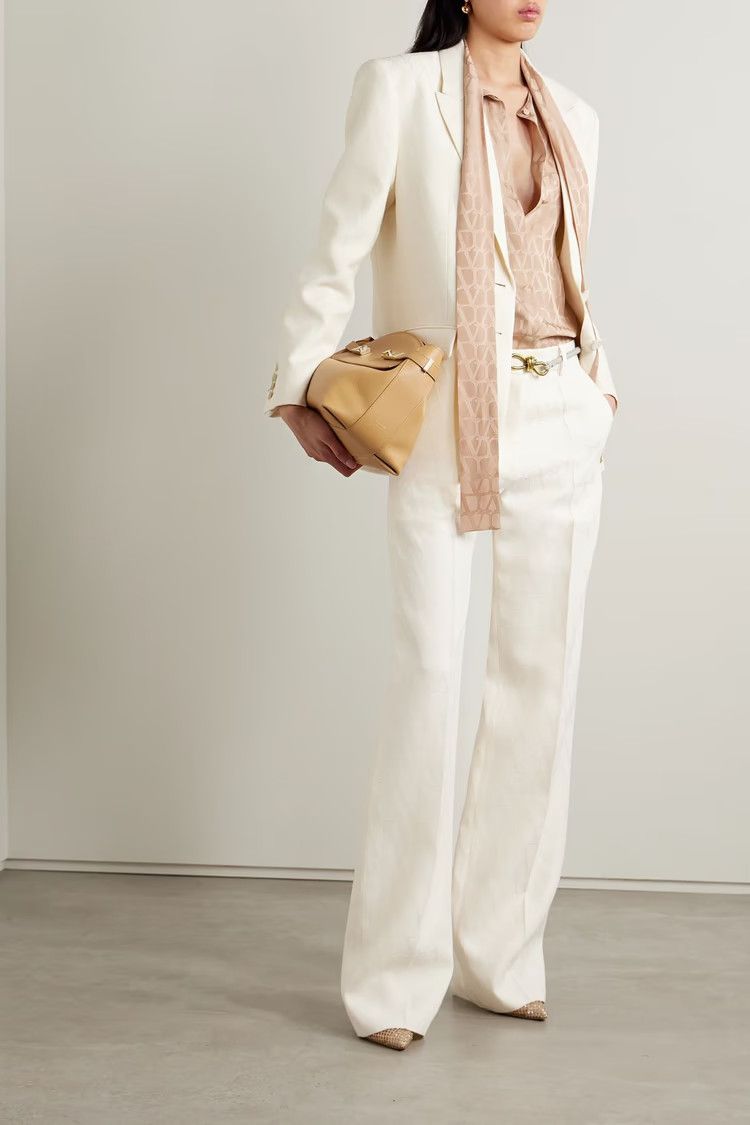 Valentino o1y0326 Casual Pant in White Size 32" / US 10 / IT 46 - 3 Thumbnail