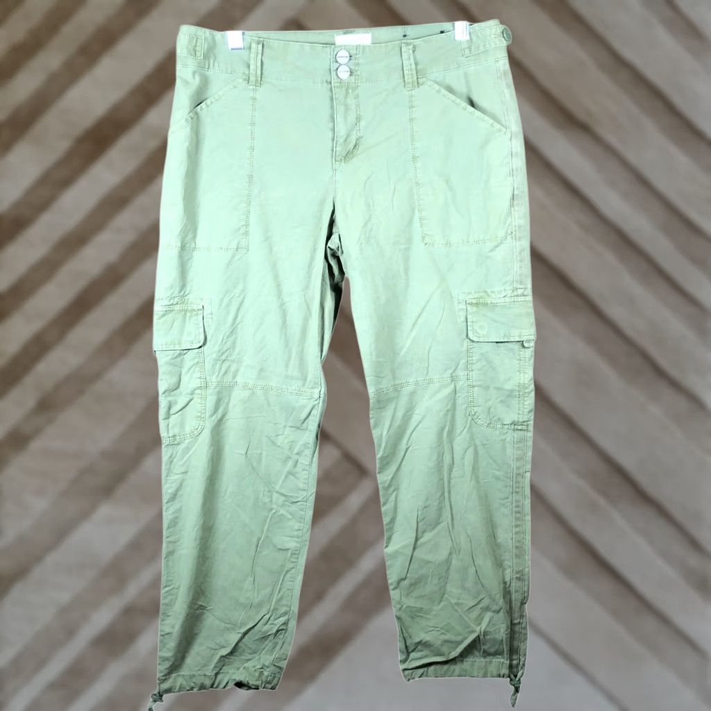 Sanctuary Sanctuary Womens Pants Green Mid Rise Cargo Drawcord Ankle Stretch 29 Size 29" - 1 Thumbnail