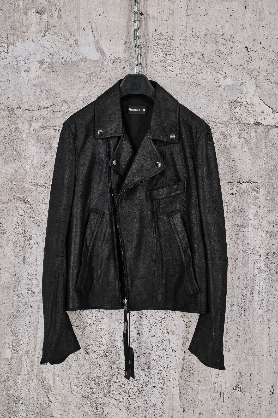 Ann Demeulemeester NWT ANN DEMEULEMEESTER BLACK LEATHER THEO BIKER JACKET, M Size US M / EU 48-50 / 2 - 1 Thumbnail