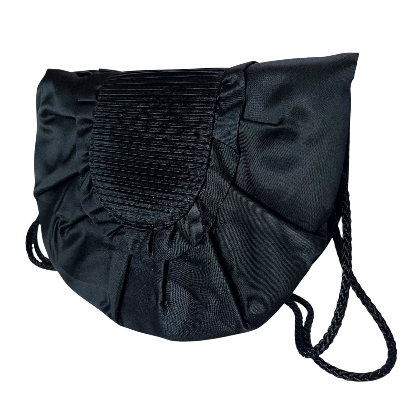 Vintage Timmy Woods Beverly Hills Collection Black Satin Evening Bag Size ONE SIZE - 6 Thumbnail