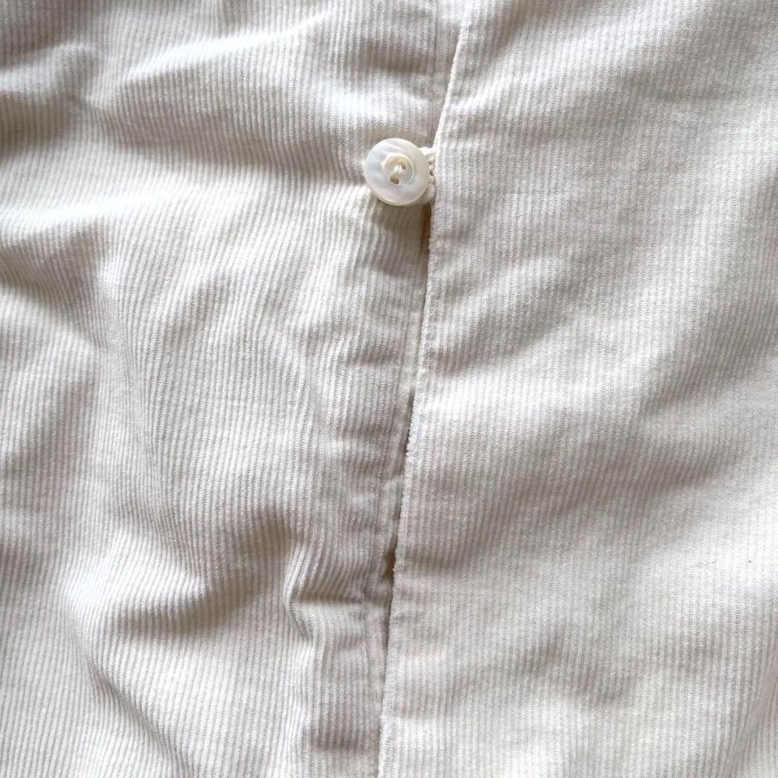 Ralph Lauren RRL RALPH LAUREN CORDUROY SHIRT SIZE S IVORY LONG SLEEVE BAND COLLAR USED MEN Size US S / EU 44-46 / 1 - 5 Thumbnail