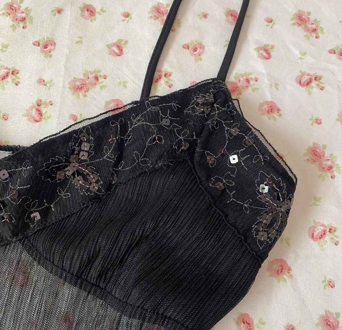 Other Vintage Sheer sequin tank top Size M / US 6-8 / IT 42-44 - 3 Thumbnail