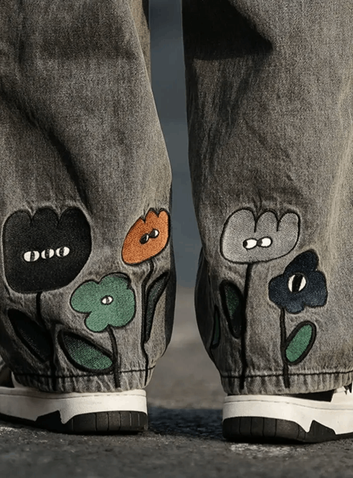 Japanese Brand × Vintage Streetwear Floral Printed Hip hop Jeans Size US 32 / EU 48 - 5 Thumbnail