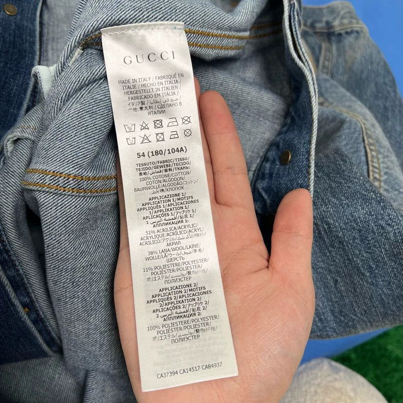 Gucci Gucci Old embroidered cat letter denim jacket 2504-Nextarro Size US L / EU 52-54 / 3 - 6 Thumbnail