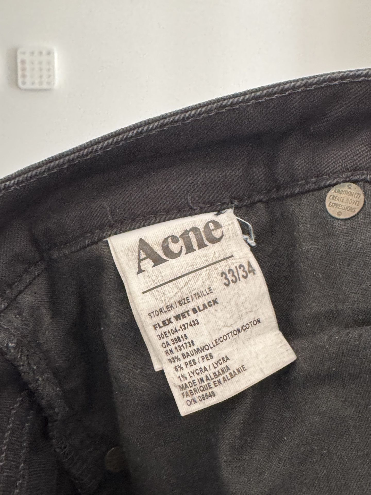 Acne Studios Acne - Flex Wet Black Denim Size US 33 - 5 Thumbnail