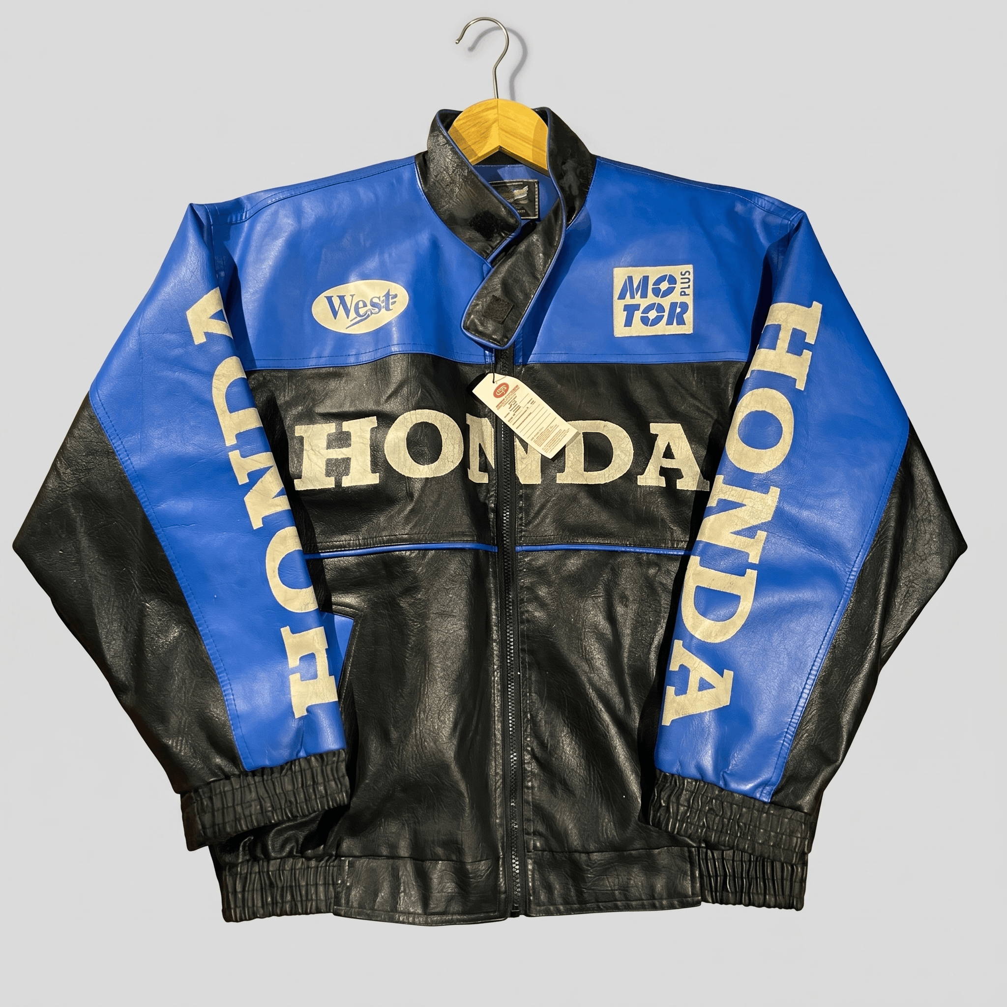 Honda RARE 90s Honda Biker Leather Jacket Racing Streetwear Size L / US 10 / IT 46 - 1 Thumbnail