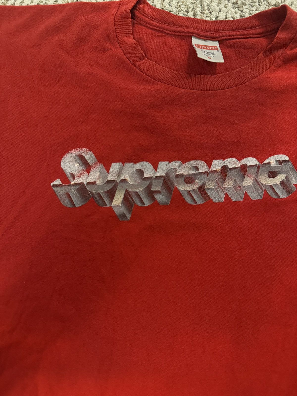Supreme Supreme Chrome Logo Red Tee SS20 Size US XL / EU 56 / 4 - 2 Thumbnail