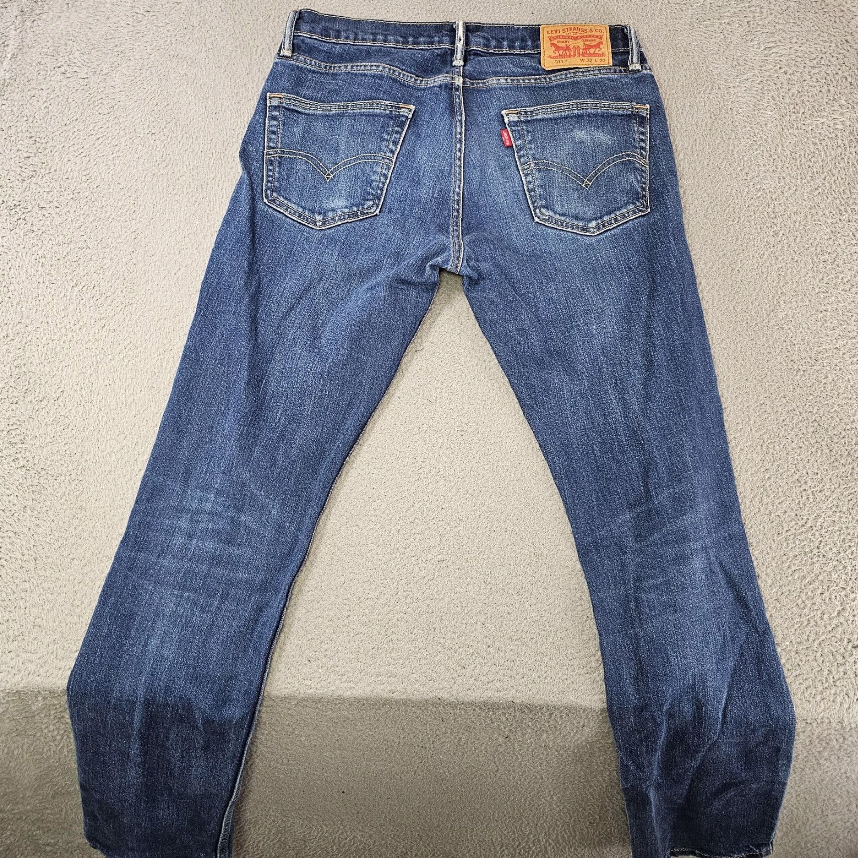 Levi's Levis 511 Jeans Mens 32x30 Denim Slim Stretch Tapered Distressed Pockets Zip Fly 32 Blue Mens Regular 30 In Size US 32 / EU 48 - 6 Thumbnail