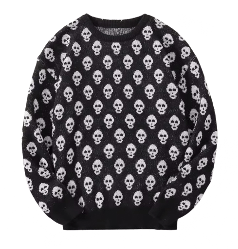 Japanese Brand Streetwear All Over Skull Jacquard Knitted Sweatshirt Size US L / EU 52-54 / 3 - 1 Thumbnail