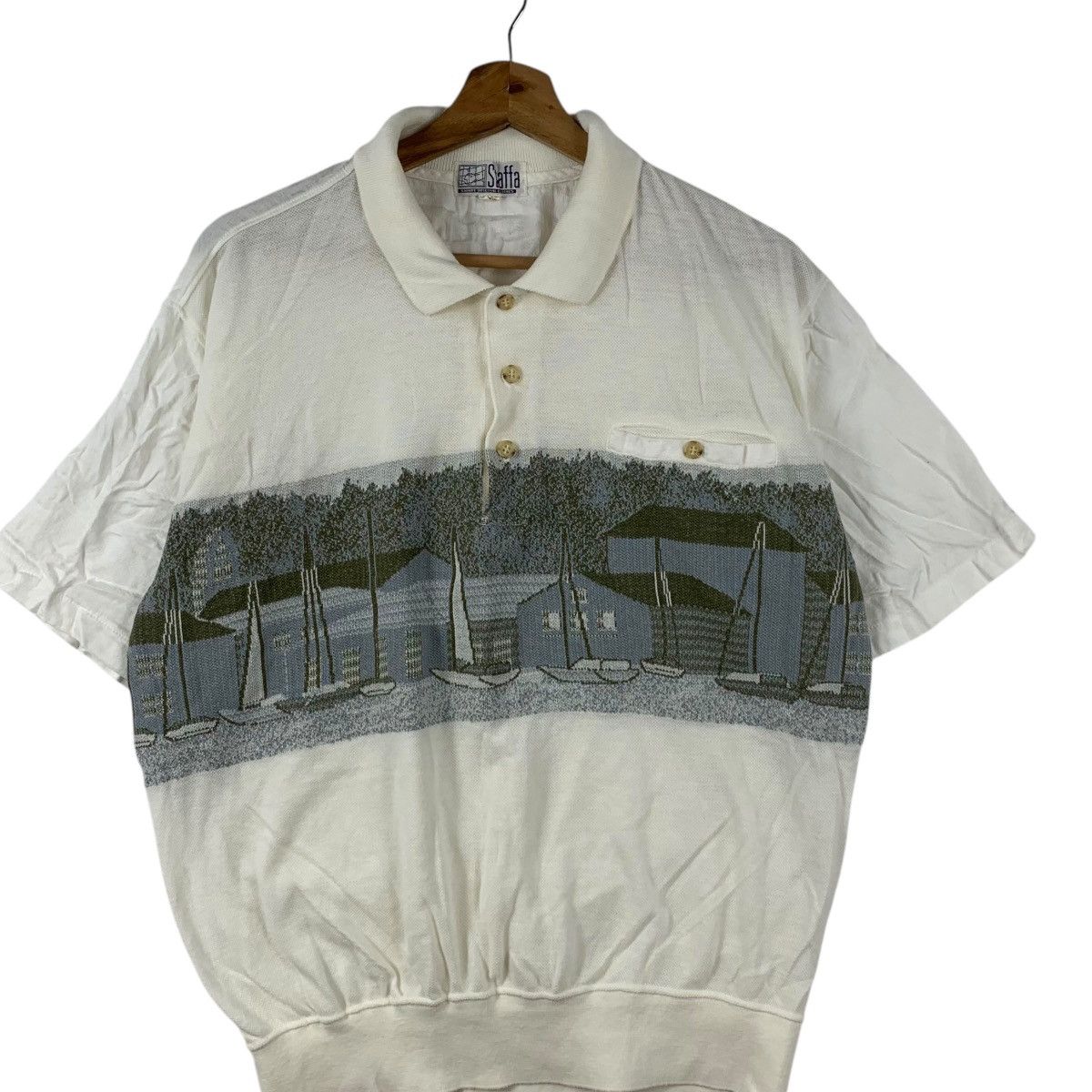 Vintage Vintage STAFFA JAPAN Embroidered Logo Polo Tee Shirt Top Size M / US 6-8 / IT 42-44 - 3 Thumbnail