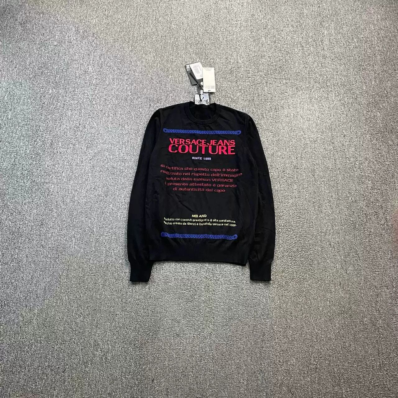 Versace Versace Black Logo Knit Sweater Size US S / EU 44-46 / 1 - 1 Thumbnail