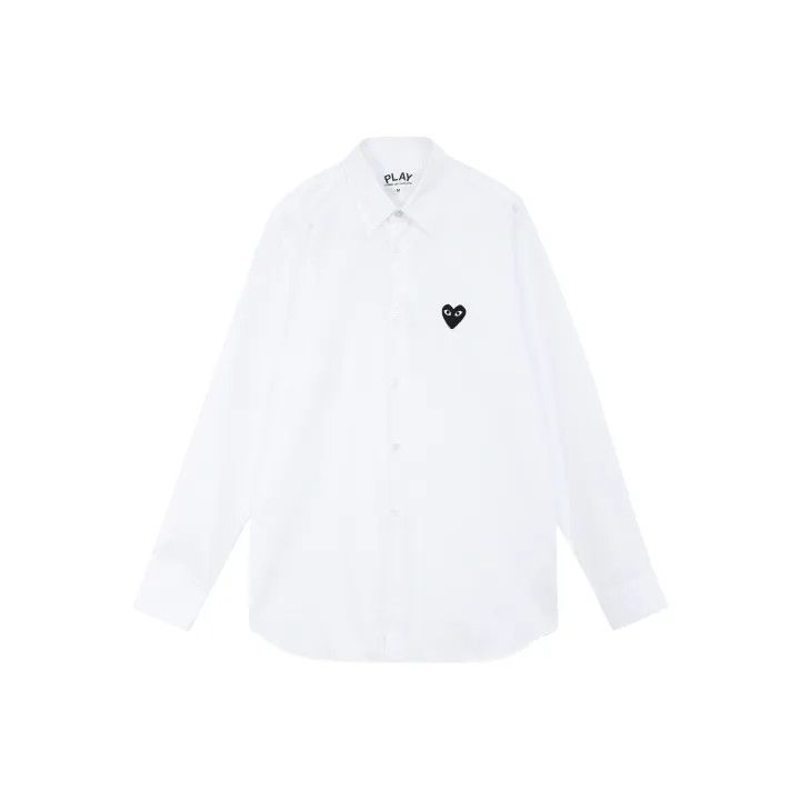 Comme des Garcons Comme des Garçons Play White Heart Embroidered Shirt 0079 Size US M / EU 48-50 / 2 - 1 Thumbnail