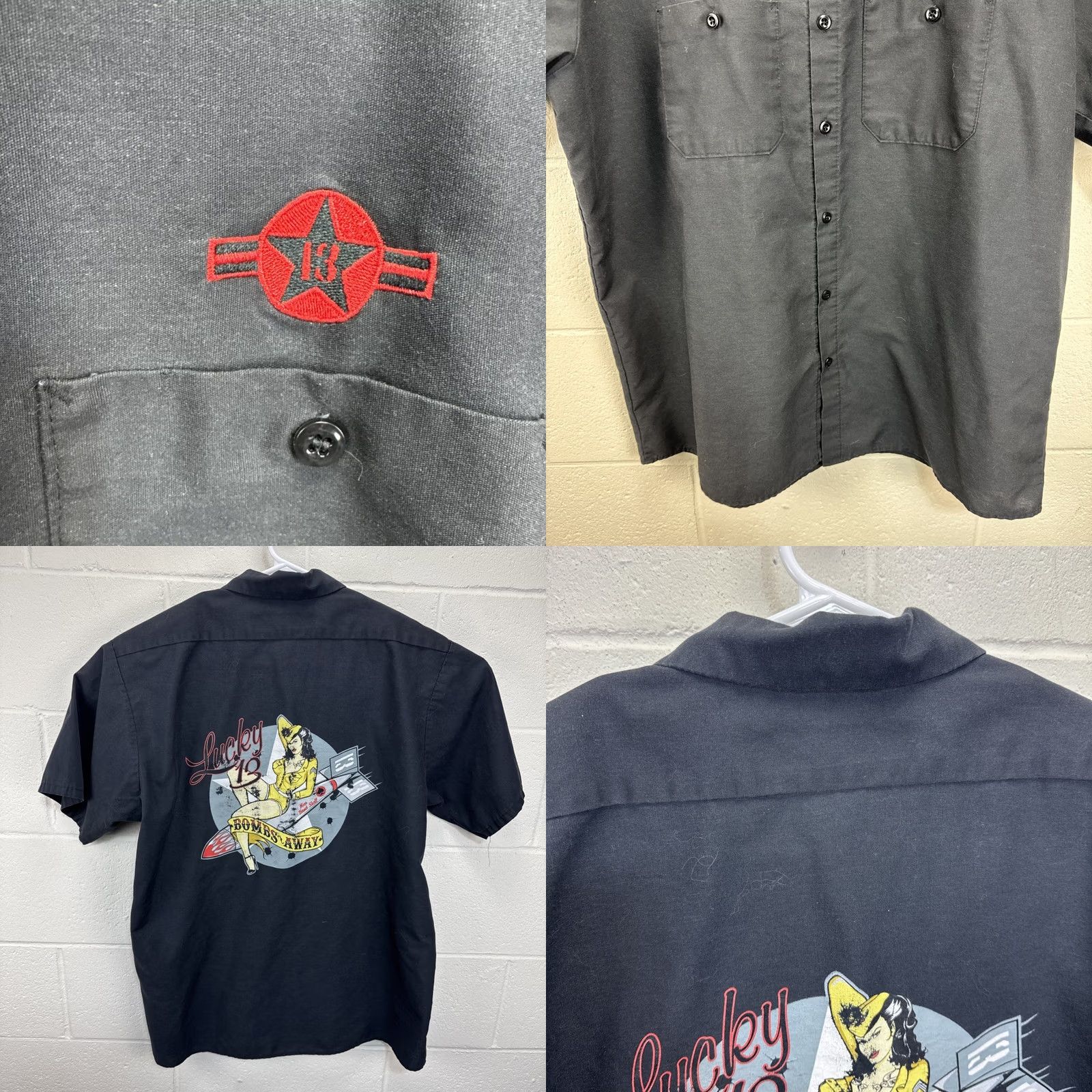 Vintage VINTAGE Lucky 13 Button Front Shirt Men’s XL Black Graphic Print Miss Bomb Shell Size US XXL / EU 58 / 5 - 8 Thumbnail