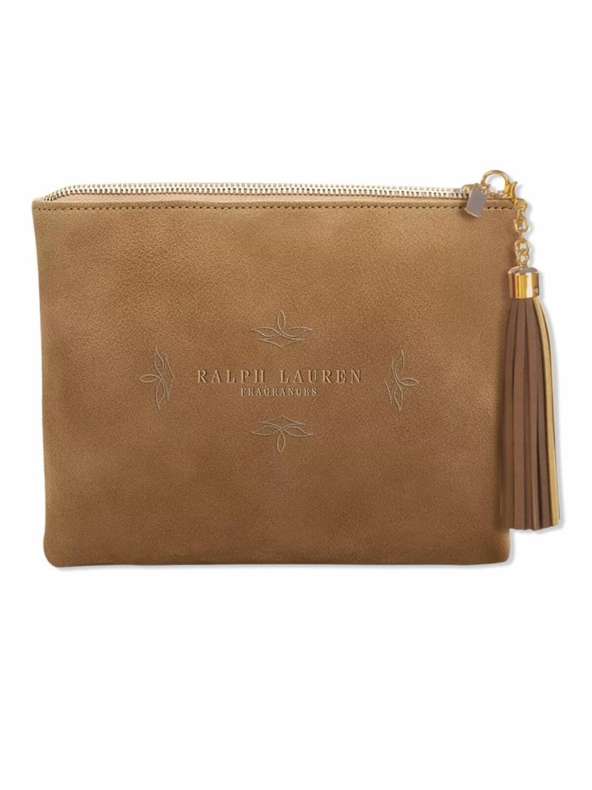 Polo Ralph Lauren Ralph Lauren / Suede Tassel Zip Cosmetic Bag / Tan Size ONE SIZE - 1 Thumbnail