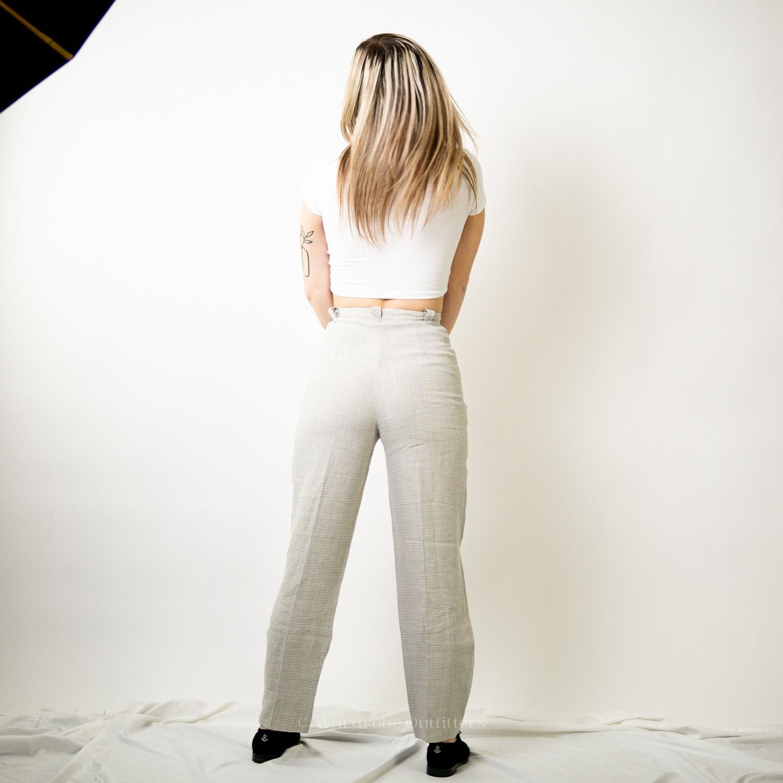 Guess Vtg 70s Georges Marciano Plaid Houndstooth Trouser Pants - 2 Size 26" / US 2 / IT 38 - 6 Thumbnail