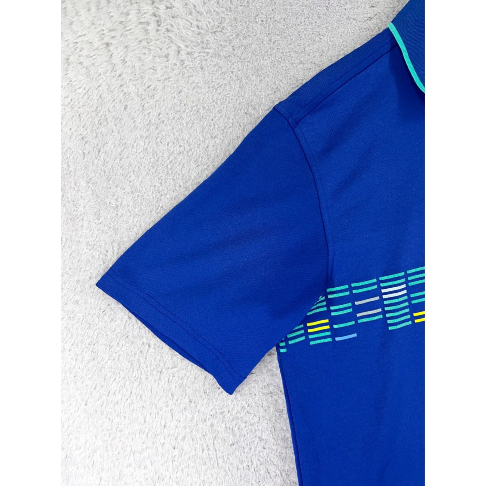 Vintage Walter Hagen Polo Shirt Mens Medium Blue Striped Golf 100% Polyester Size US M / EU 48-50 / 2 - 3 Thumbnail