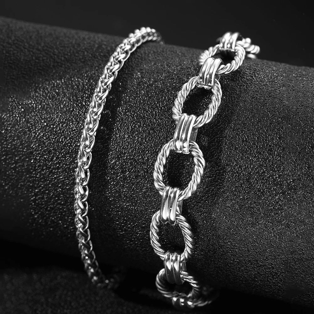 Vintage Vintage Silver Set Minimalist Bracelet Size ONE SIZE - 3 Thumbnail