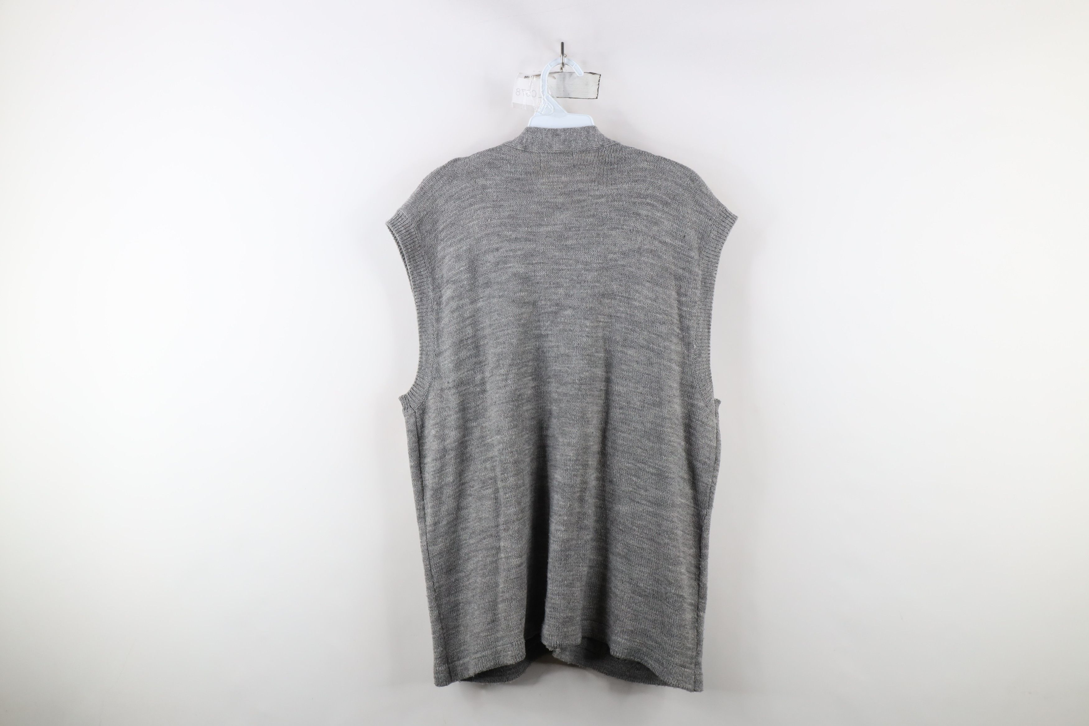Vintage Vintage 70s Streetwear Chunky Cable Knit Sweater Vest Gray Size XL / US 12-14 / IT 48-50 - 9 Thumbnail