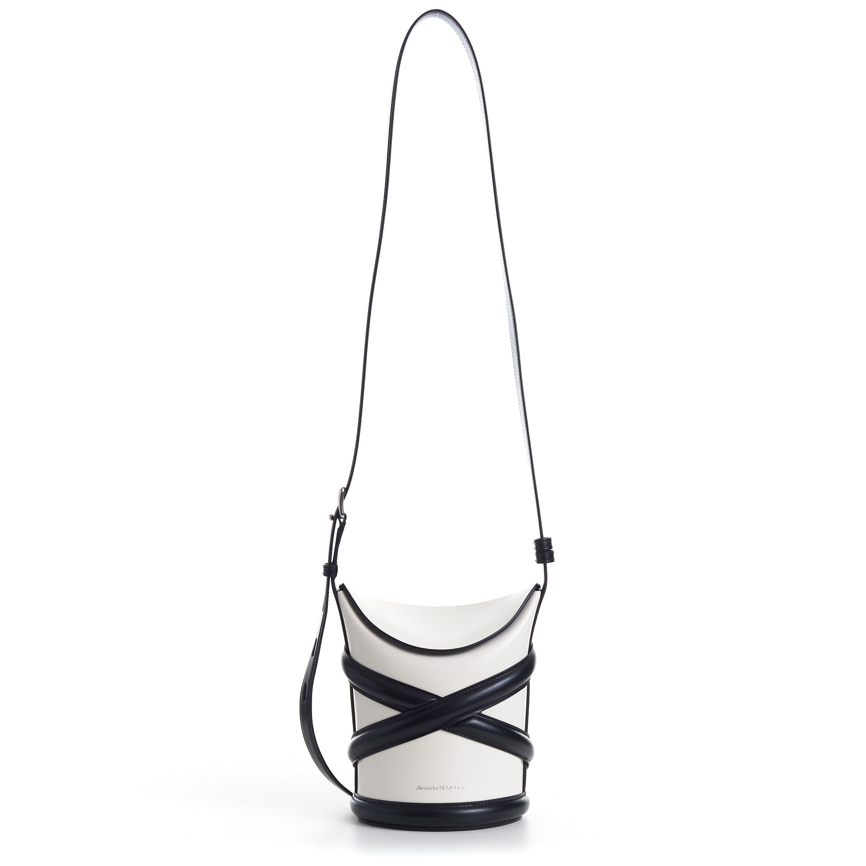 Alexander McQueen The Curve Bucket Bag - Ivory, Harness, Shoulder Strap Size ONE SIZE - 1 Thumbnail