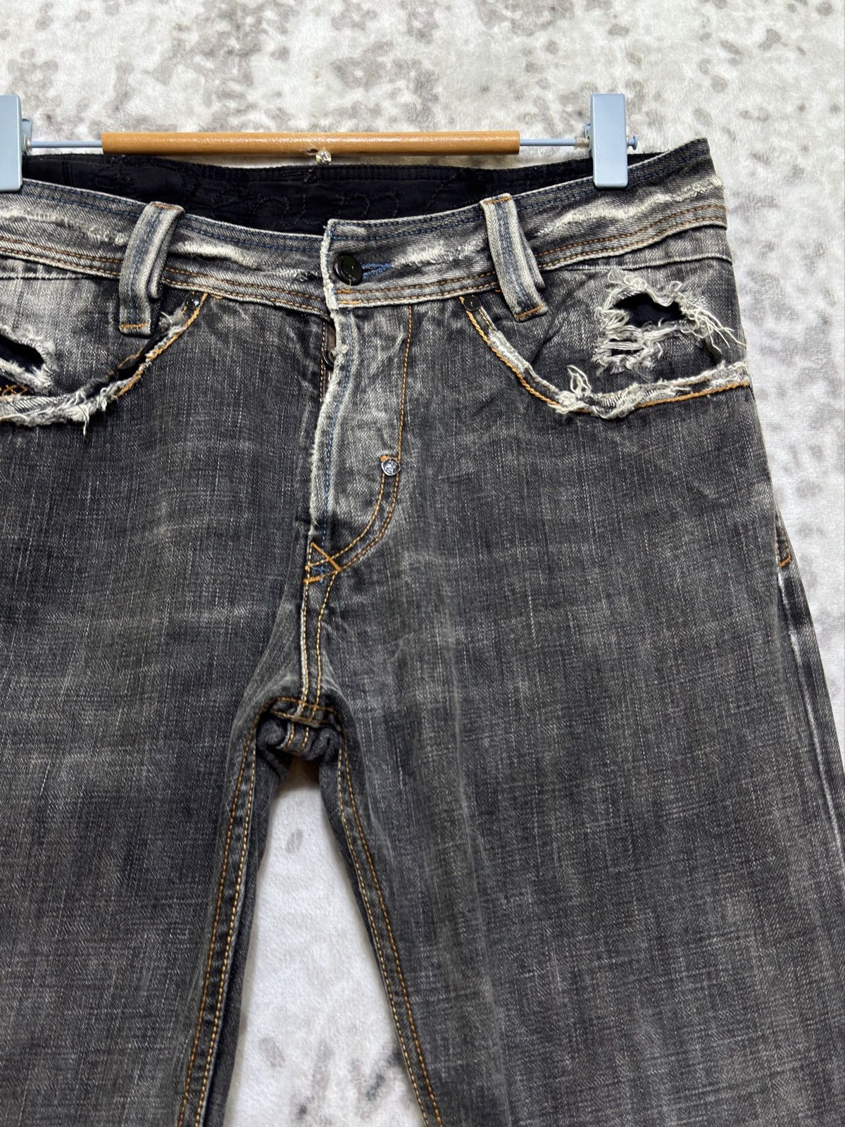 Diesel Vintage Diesel Industry Distressed Ripped Claw Mark Denim Size US 30 / EU 46 - 5 Thumbnail