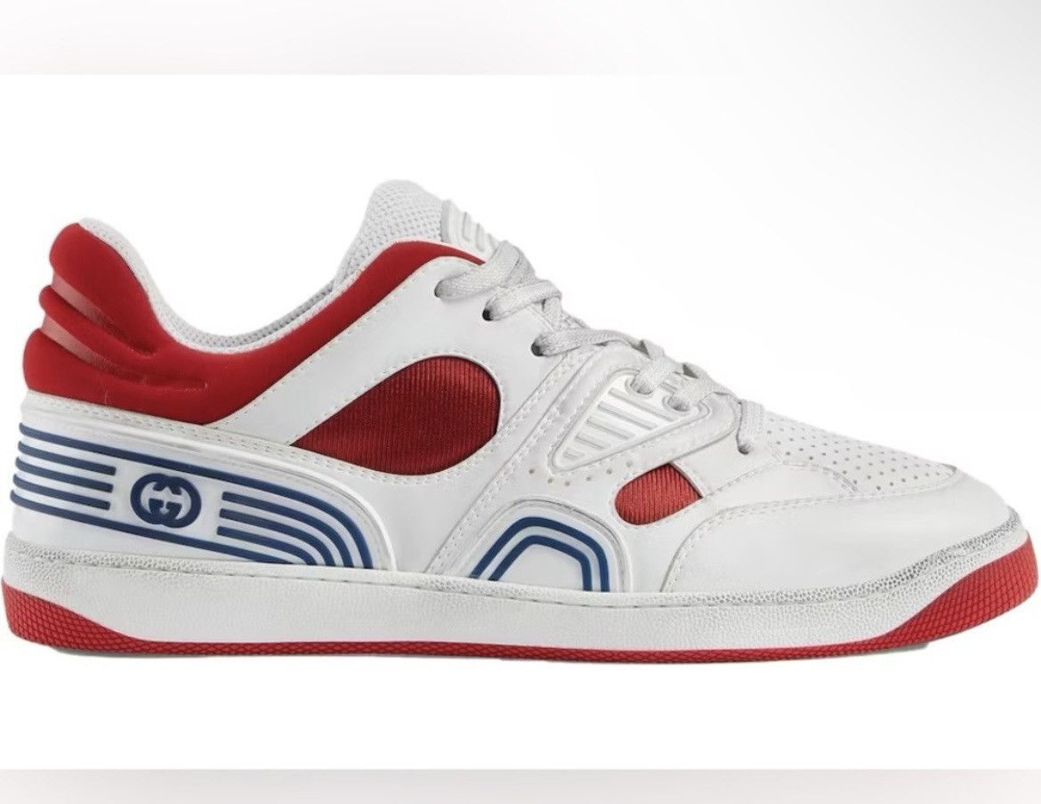 Gucci Gucci Demetra Basket Low Sneaker White/Red Size US 12.5 / EU 45-46 - 1 Thumbnail