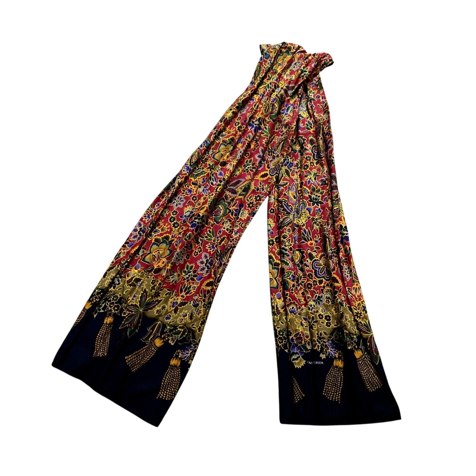 Vintage Vintage Slovenia Boho Patterned Long Scarf Hippy Red Floral Size ONE SIZE - 5 Thumbnail