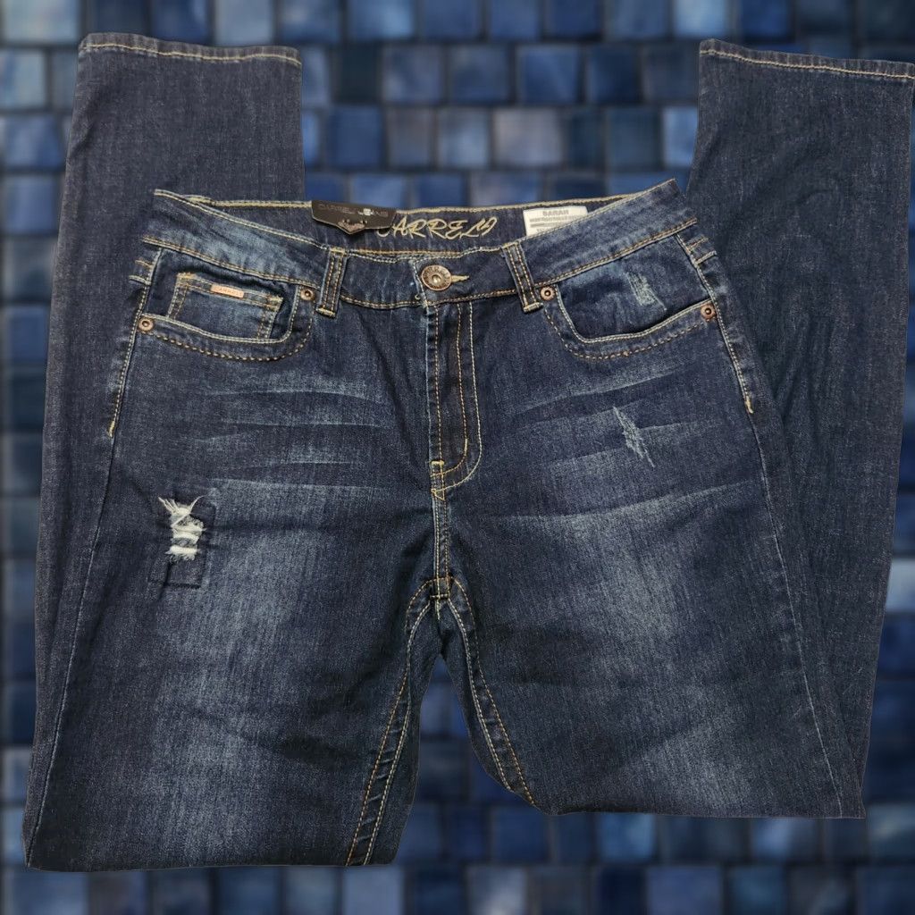 Vintage Carreli Dark Wash Distressed Sarah High Rise Skinny Jeans Sz 34x33 Womens Size 24" / US 00 / IT 34 - 1 Thumbnail