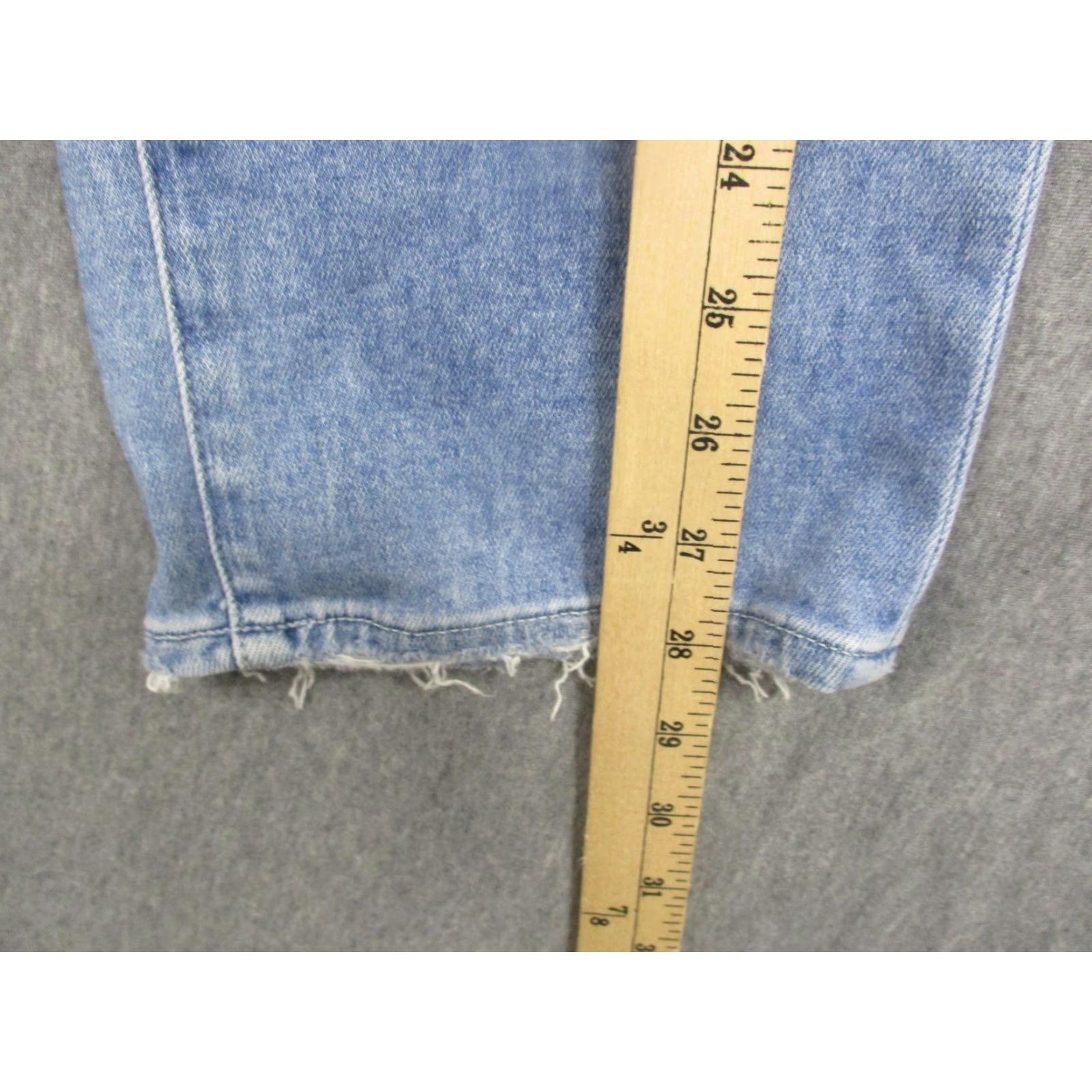 Paige Paige Jeans Womens 31 Blue Straight Distressed High Rise Denim Relaxed Size 24" / US 00 / IT 34 - 5 Thumbnail