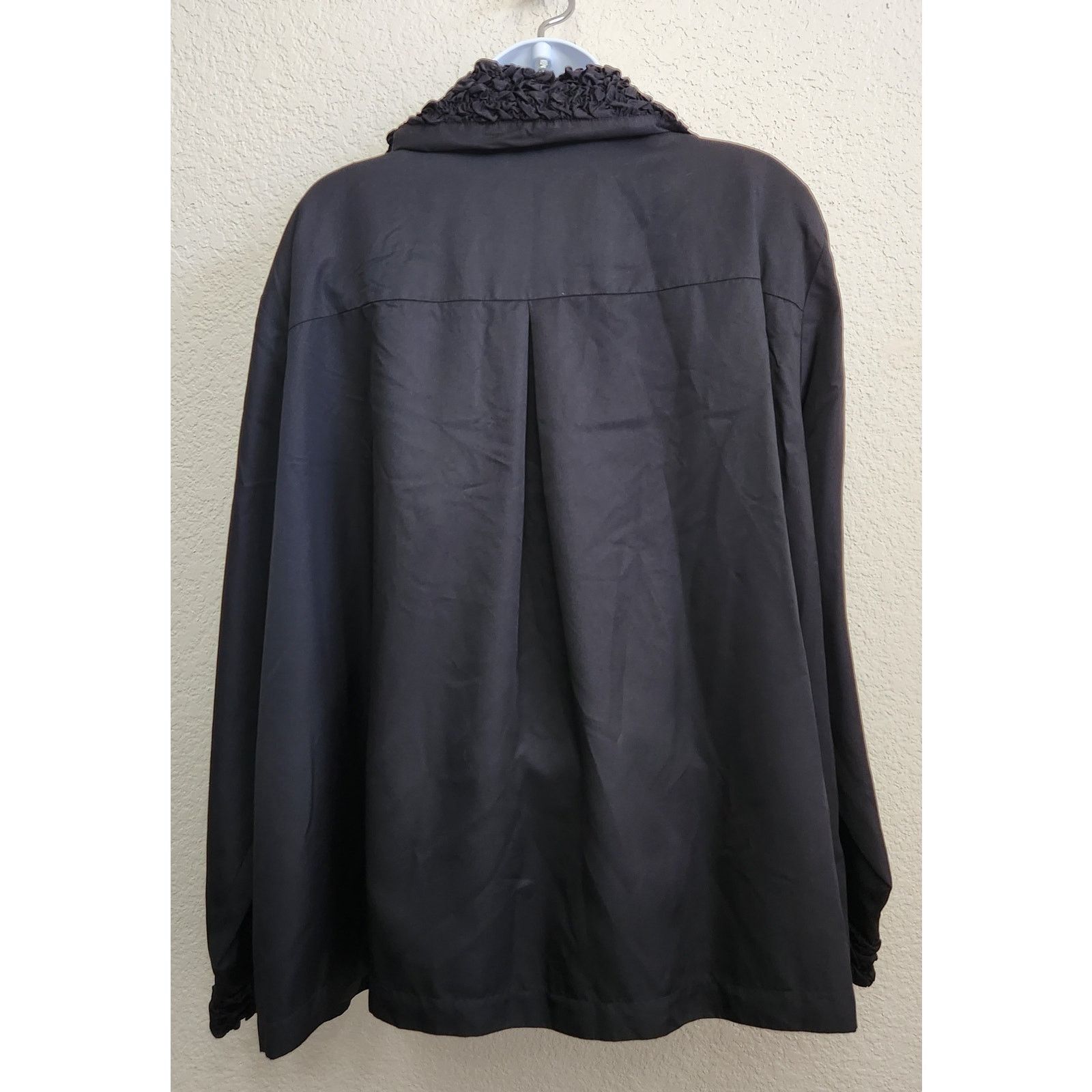Other Susan Graver Black Puckered Collar Full Zip Jacket 3X Plus Size 3XL / US 20-22 - 4 Thumbnail