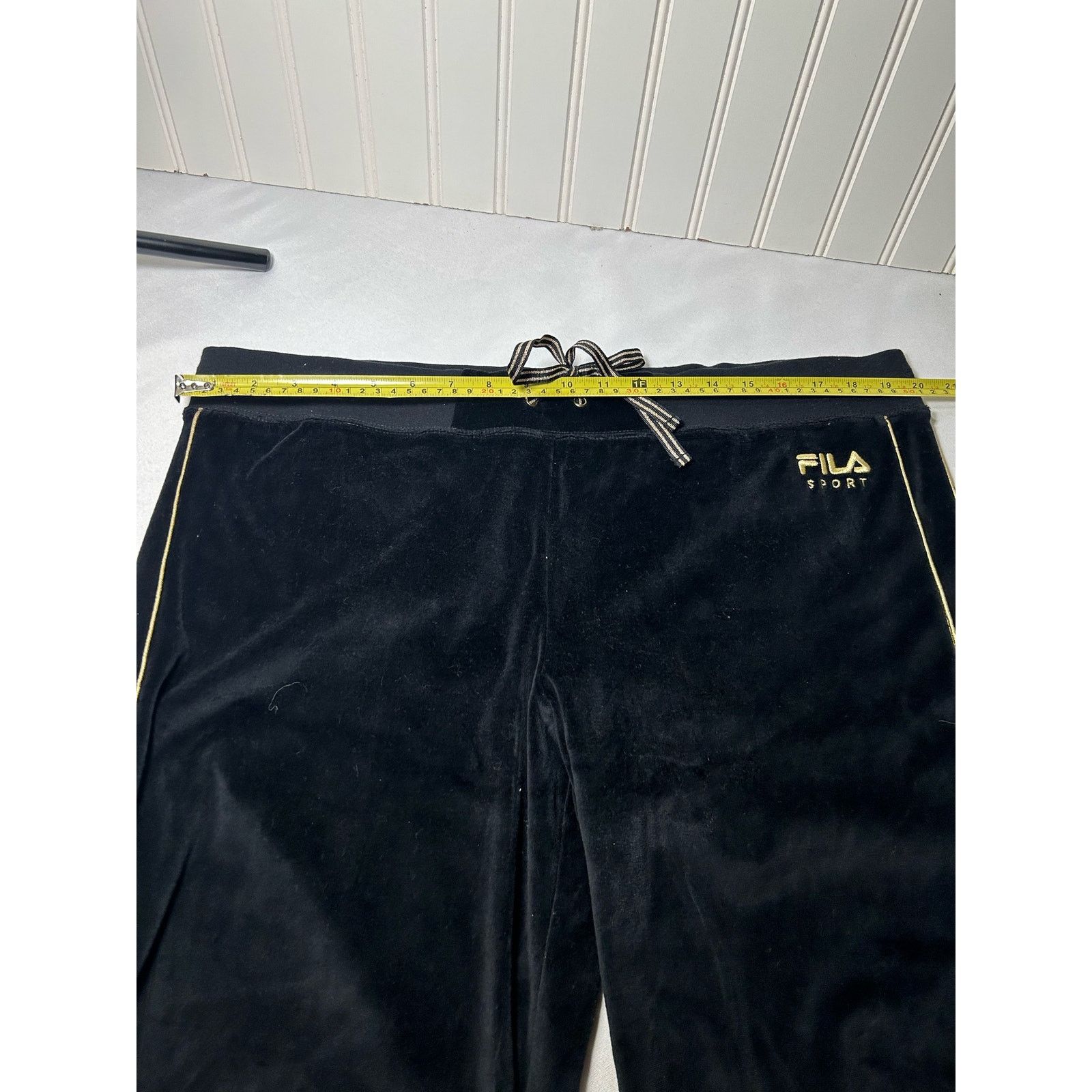 Fila Fila Sport Track Pants Black Velour XL 90’s Vintage Size 36" / US 14 / IT 50 - 8 Thumbnail