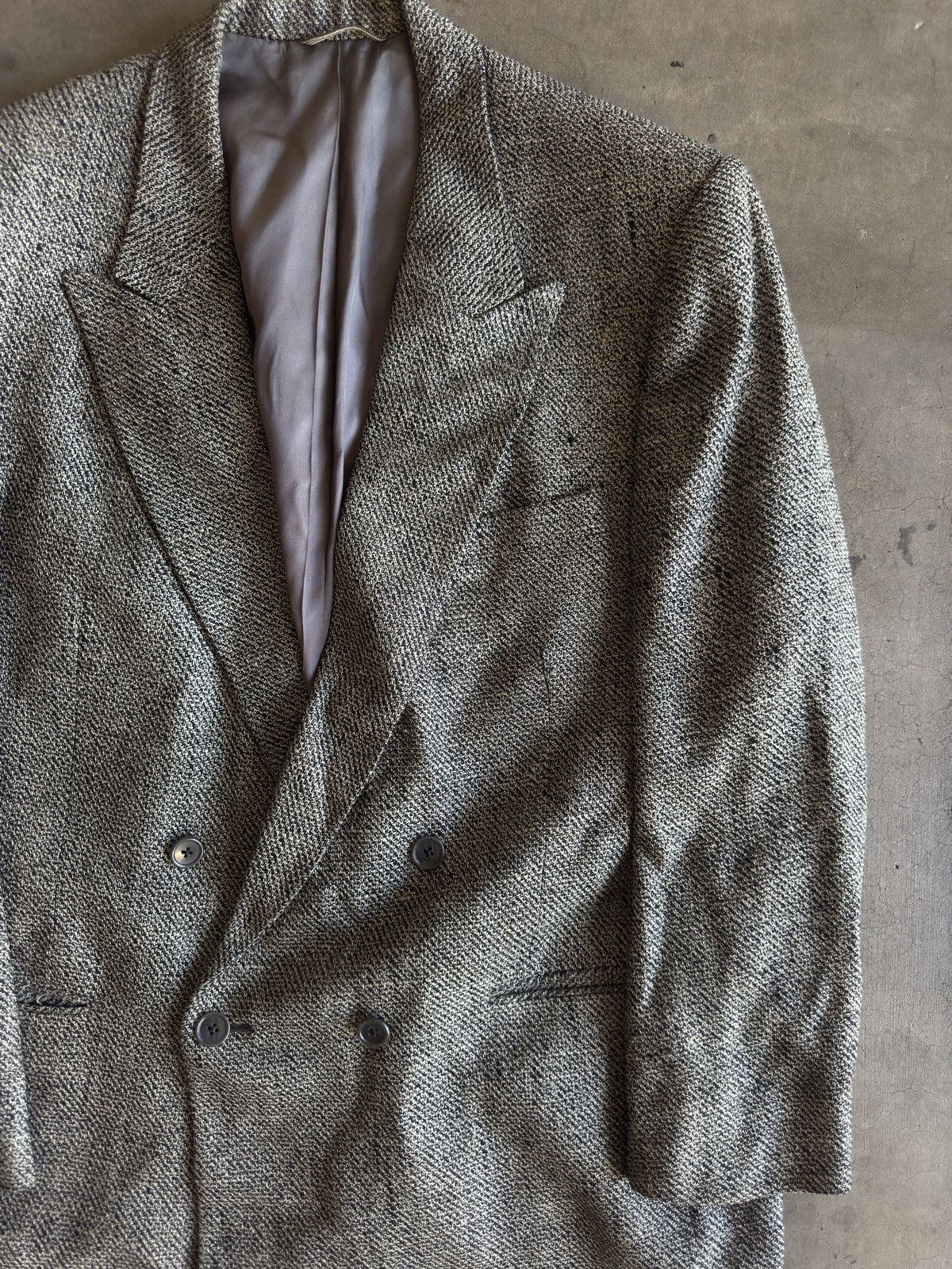 Dior Christian Dior Monsieur Vintage Silk Slub Tweed DB Jacket Size 44R - 2 Thumbnail